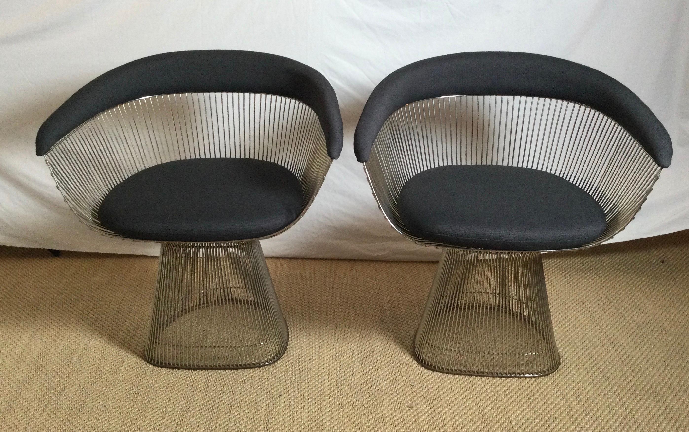 Mid-Century Modern Vintage Warren Platner Arm Chairs, Set of Six for Knoll For Sale