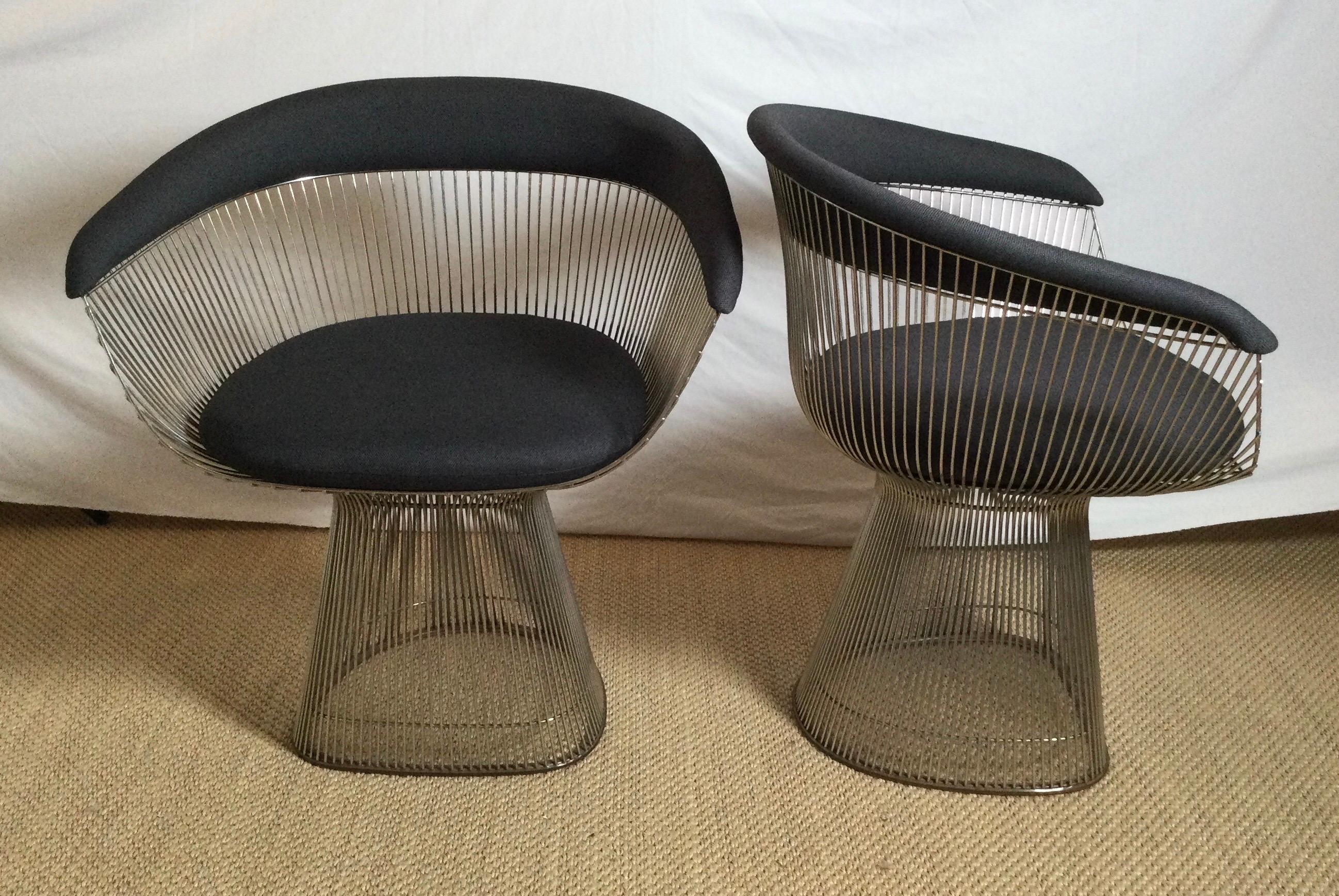 Steel Vintage Warren Platner Arm Chairs, Set of Six for Knoll For Sale
