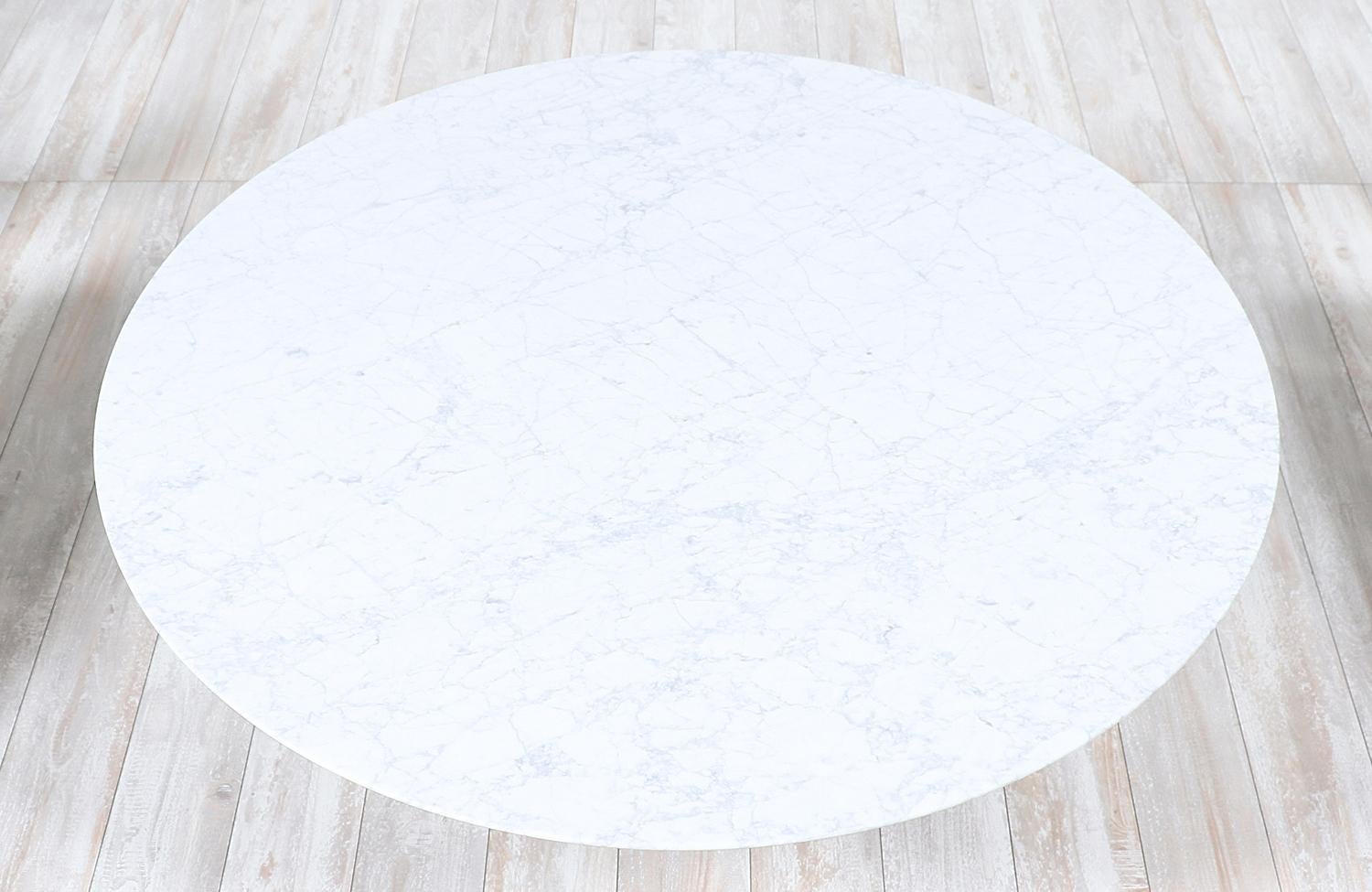Poli Warren Platner table basse vintage en marbre de Carrare et acier pour Knoll en vente