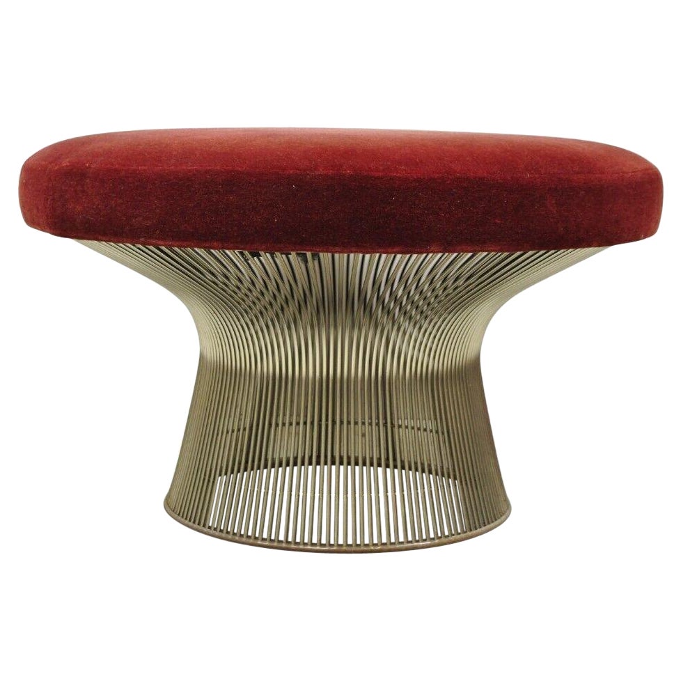 Vintage Warren Platner für Knoll 32" Runder Chromsockel Ottomane Pilzhocker