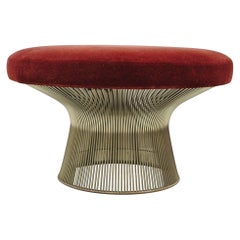 Vintage Warren Platner für Knoll 32" Runder Chromsockel Ottomane Pilzhocker