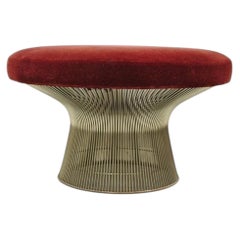 Vintage Warren Platner for Knoll 32" Round Chrome Base Ottoman Mushroom Stool