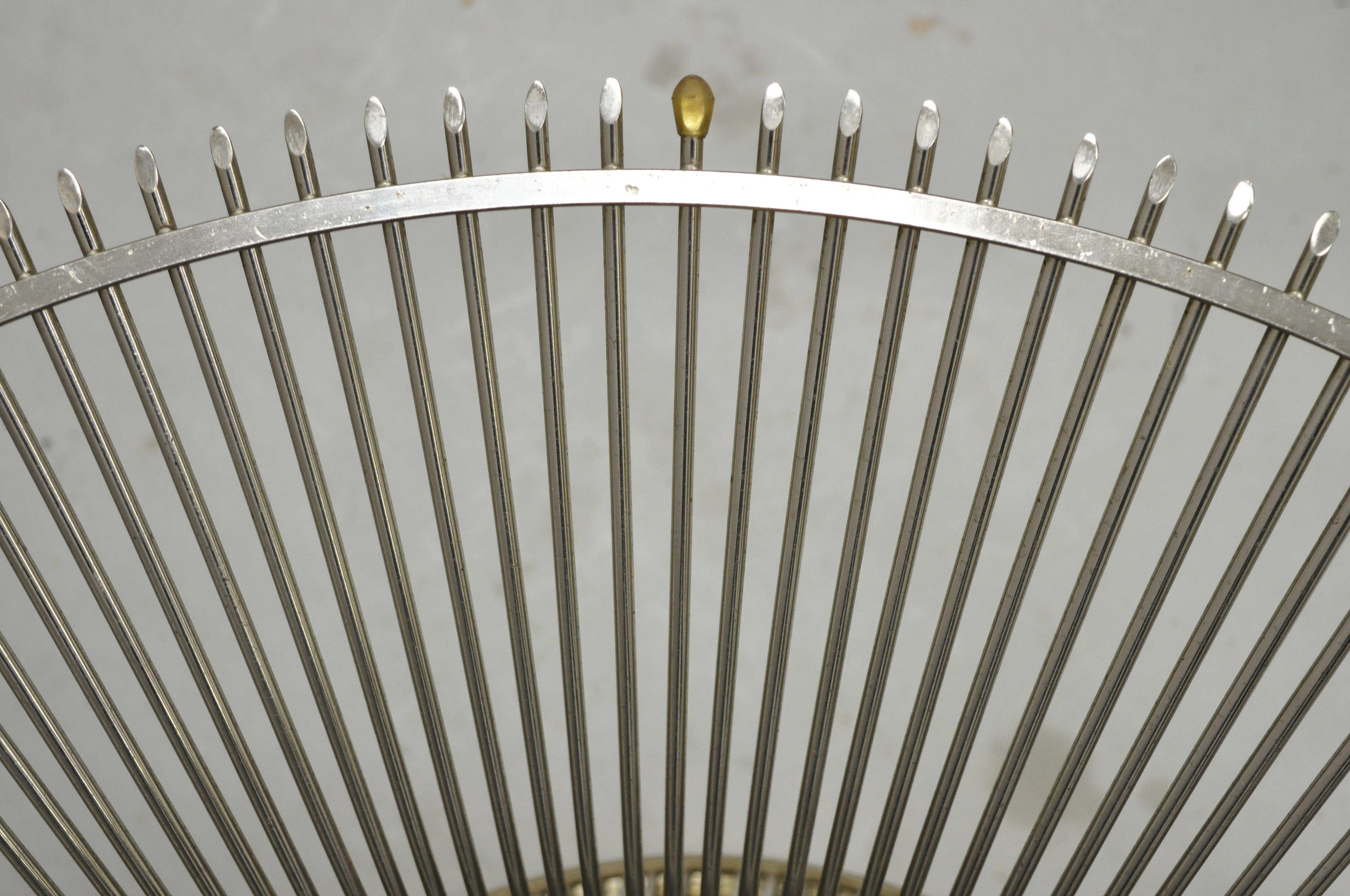 Fin du 20e siècle Table basse vintage Warren Platner pour Knoll en acier chromé et fil métallique rond avec plateau en marbre en vente