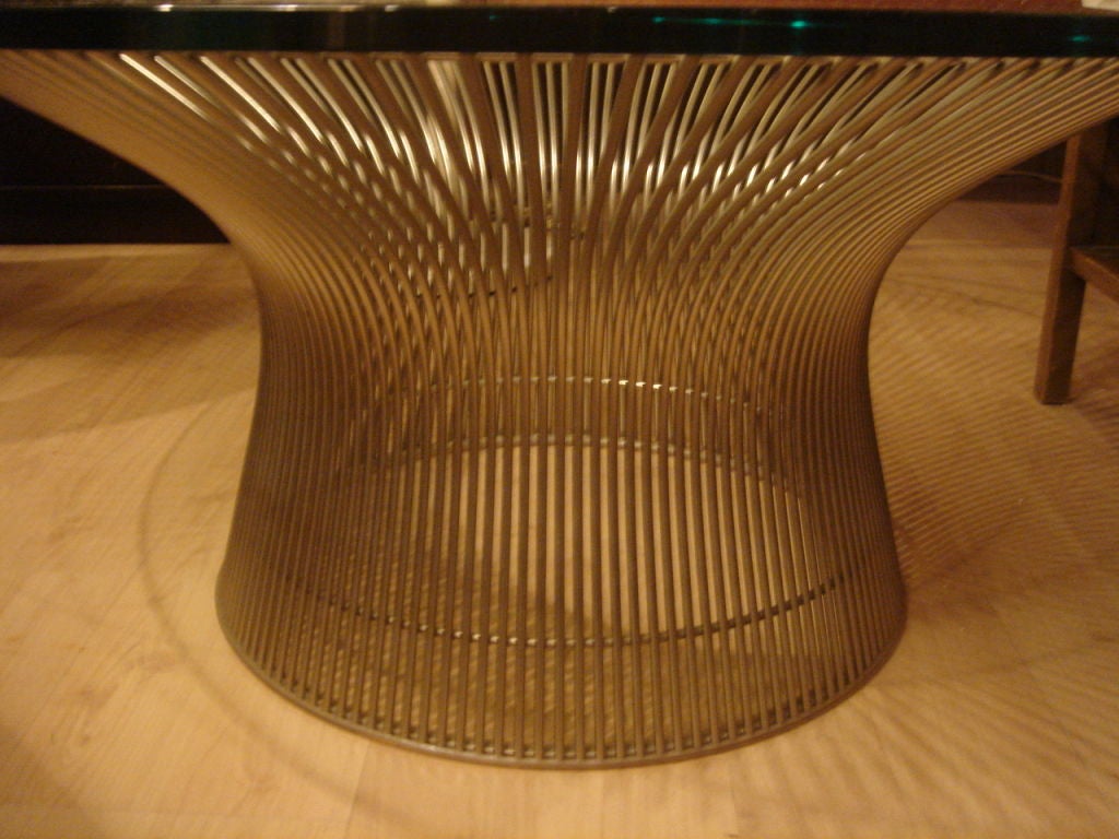 Late 20th Century Vintage Warren Platner Wire and Glass Coffee Table by Knoll