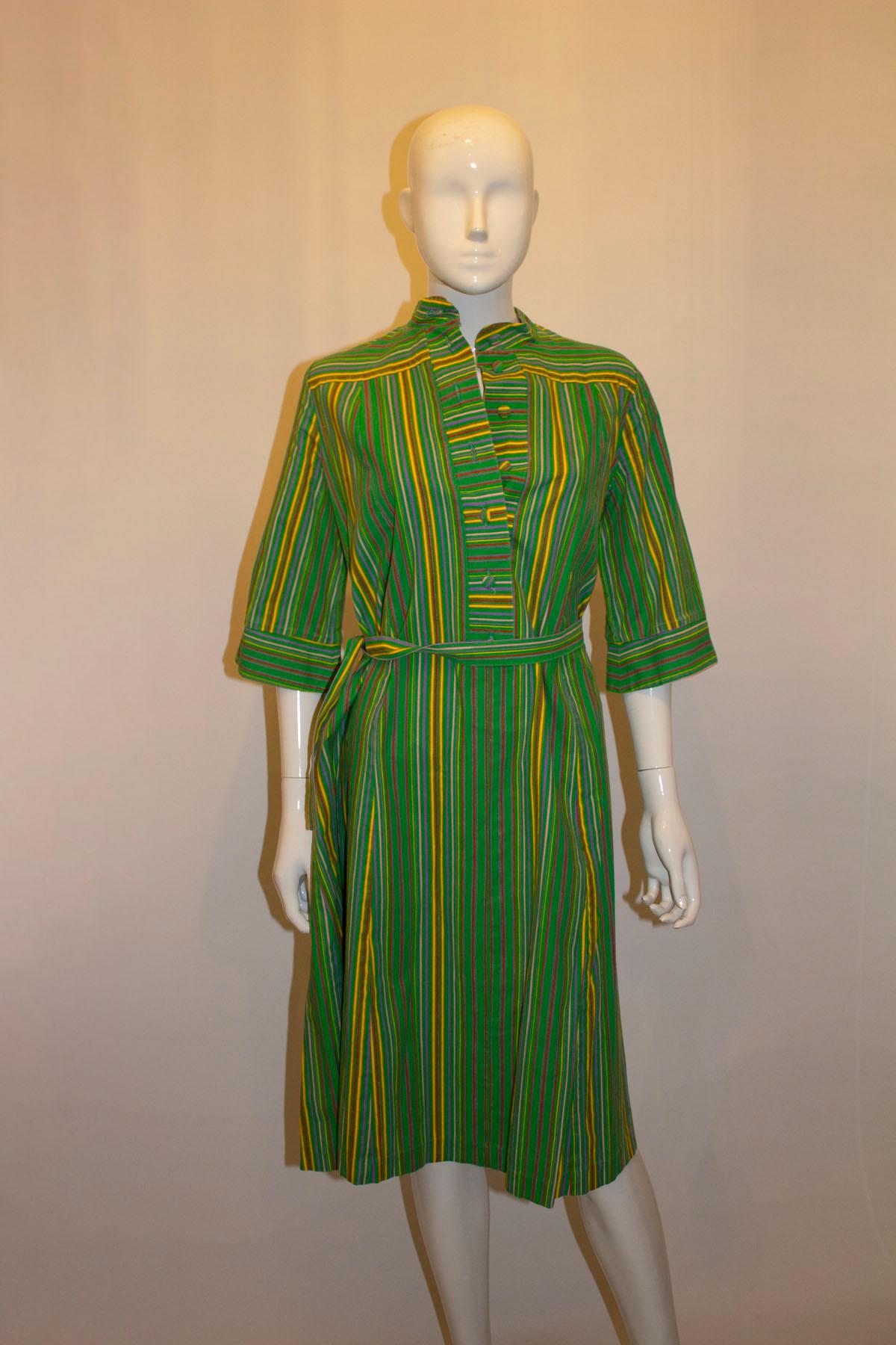 Vintage Warrender Cotton Stripe Dress For Sale 1