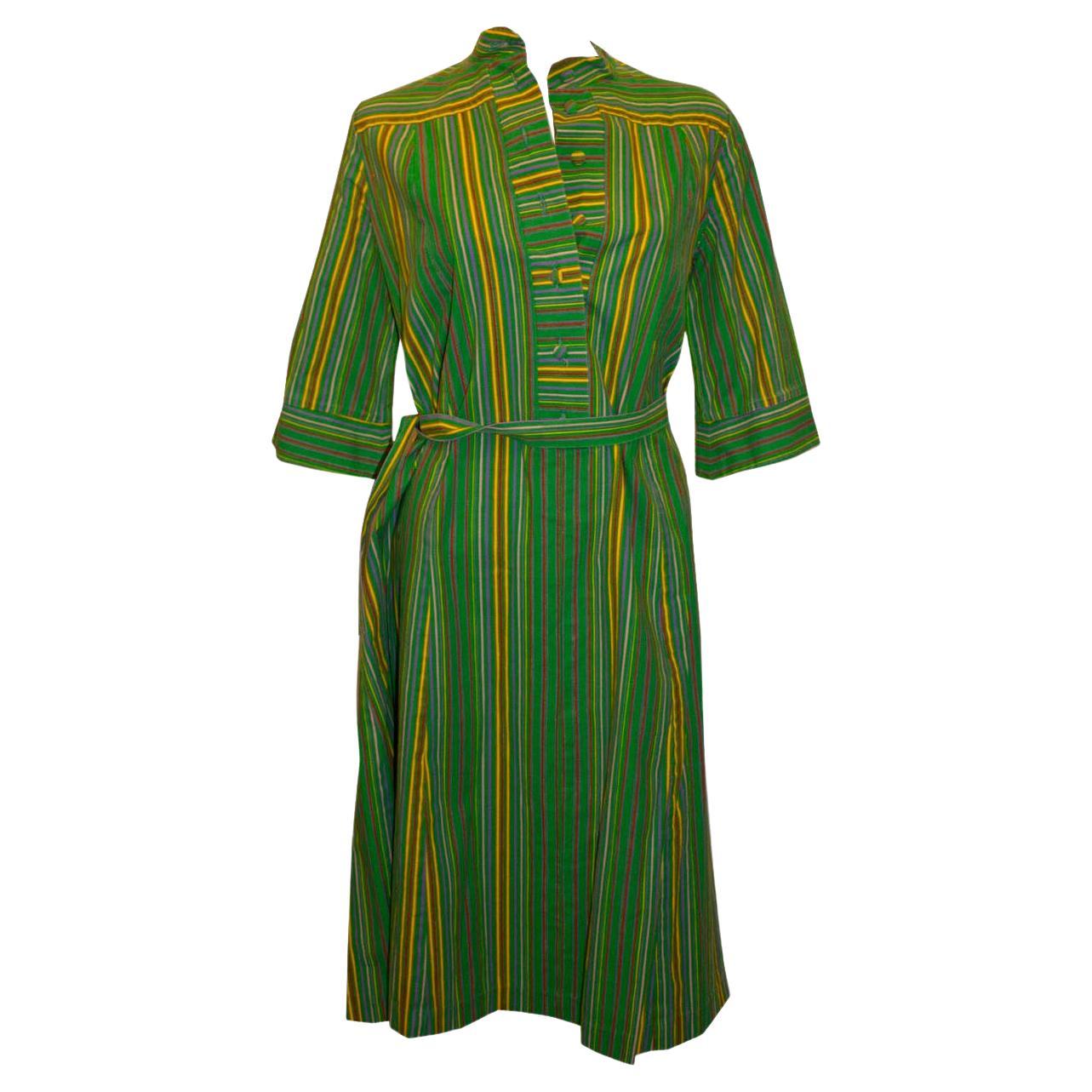Vintage Warrender Cotton Stripe Dress For Sale