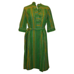 Vintage Warrender Baumwollstreifen-Kleid
