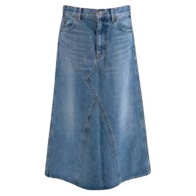 Vintage Wash Denim Skirt For Sale