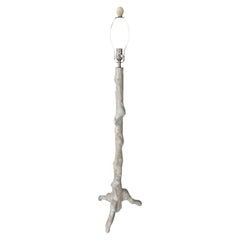 Lámpara de pie Vintage Washed Wood Faux Bois Tree Beach Recién Cableada