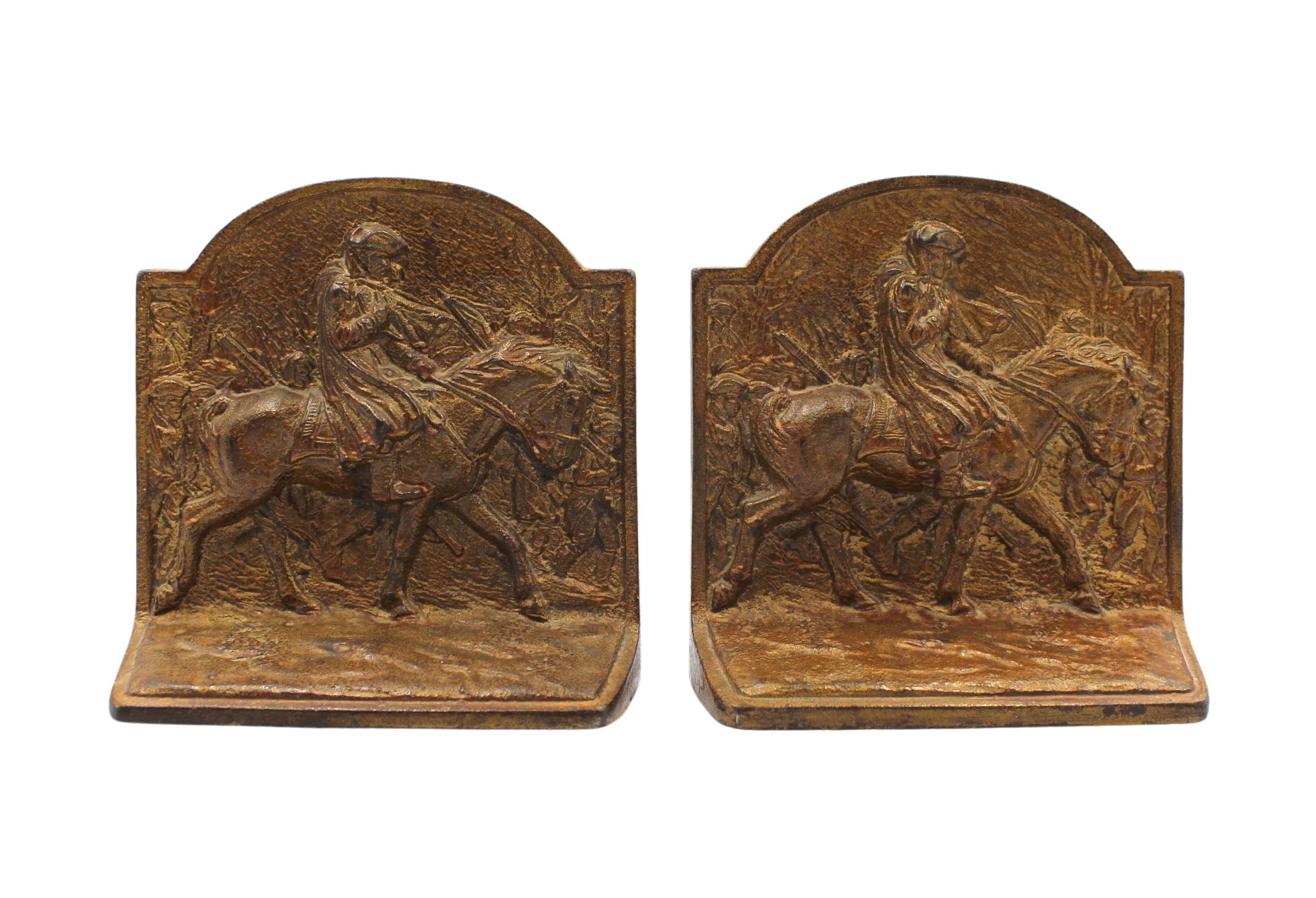 Vintage Washington at Valley Forge Bookends by Hubley, Circa 1925 1