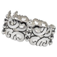 Vintage Wasserman Sterling Silver Fertility Panel Link Bracelet