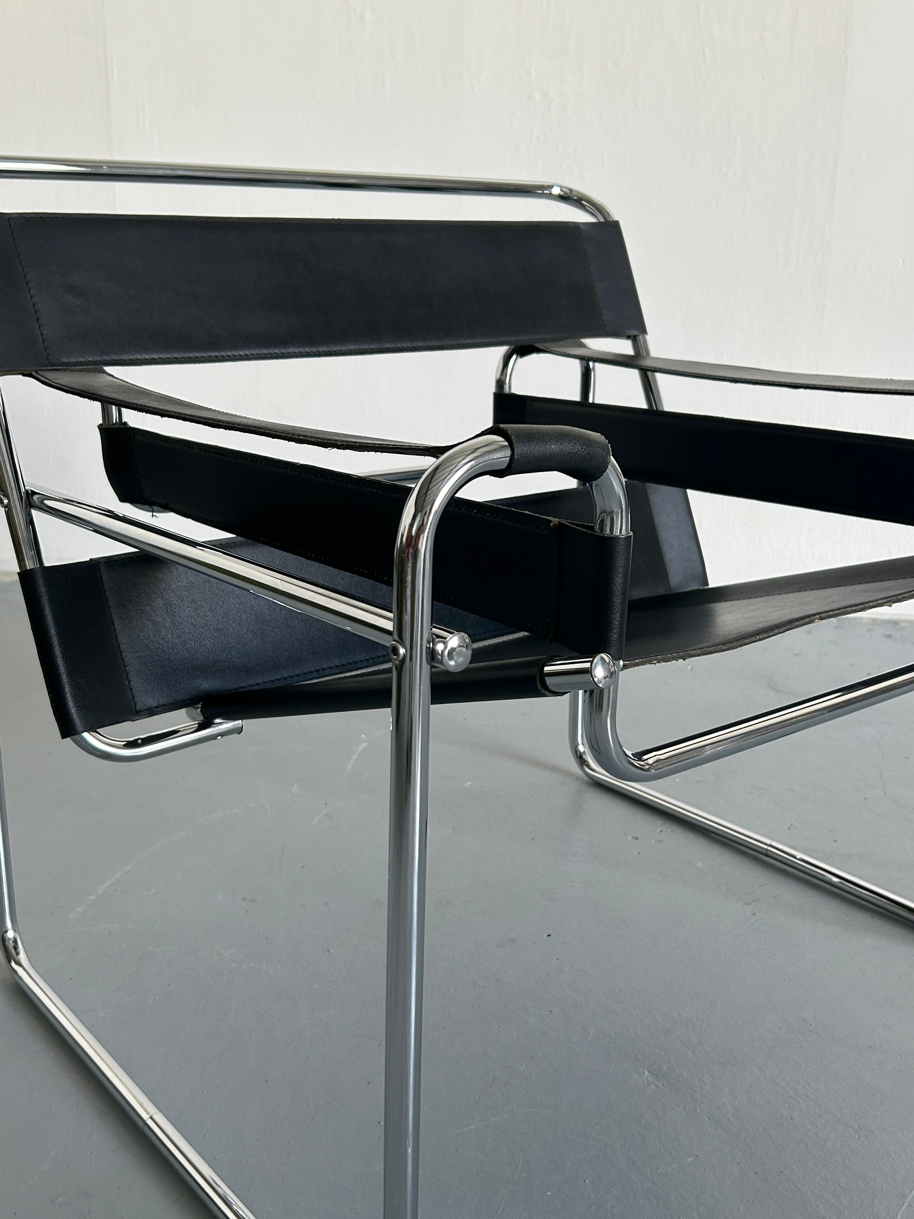 Late 20th Century Vintage 'Wassily' Armchair by Marcel Breuer / Iconic Bauhaus Designed Model B3