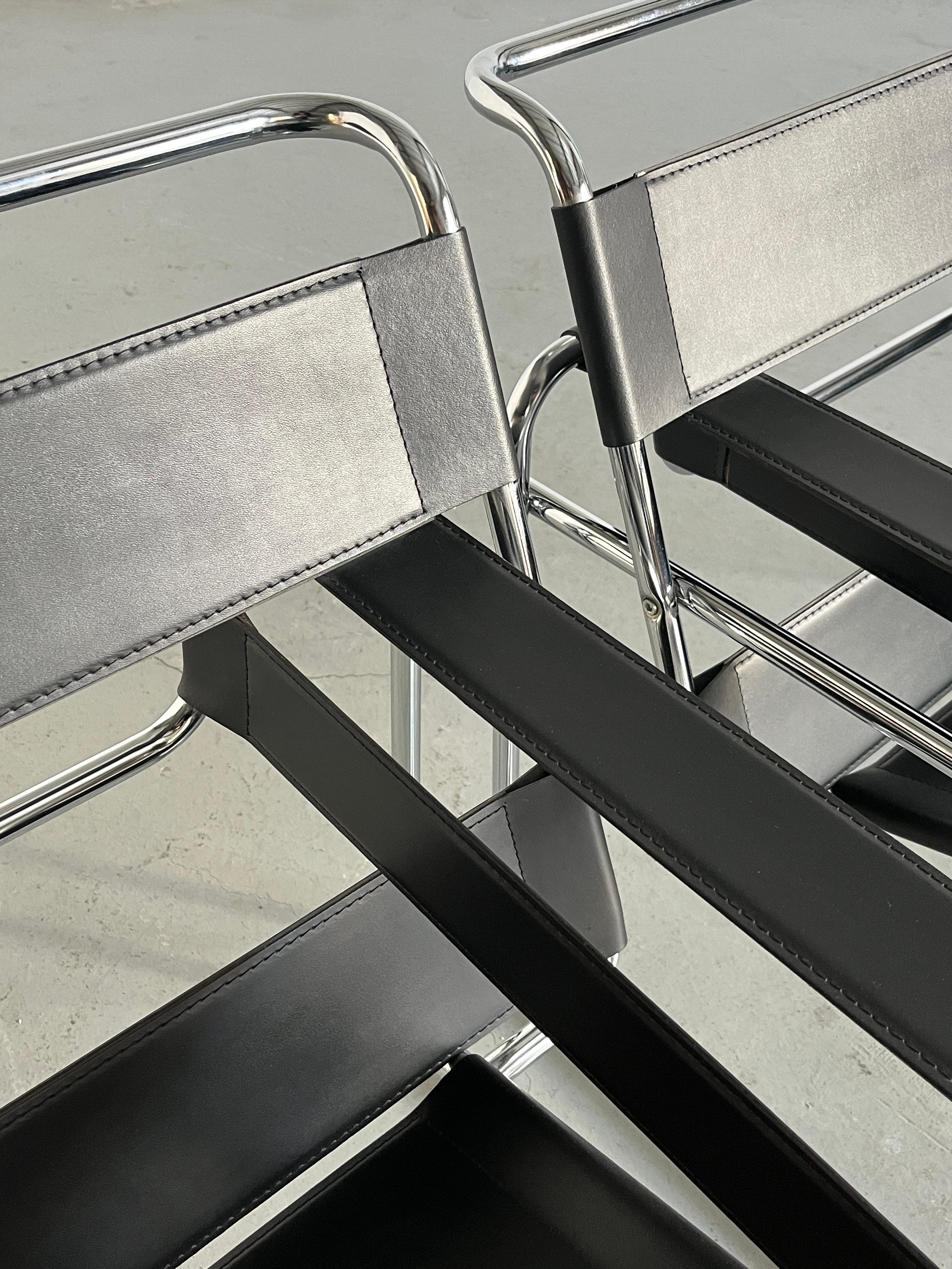 Vintage 'Wassily' Armchairs by Marcel Breuer, 1970s Replica 3