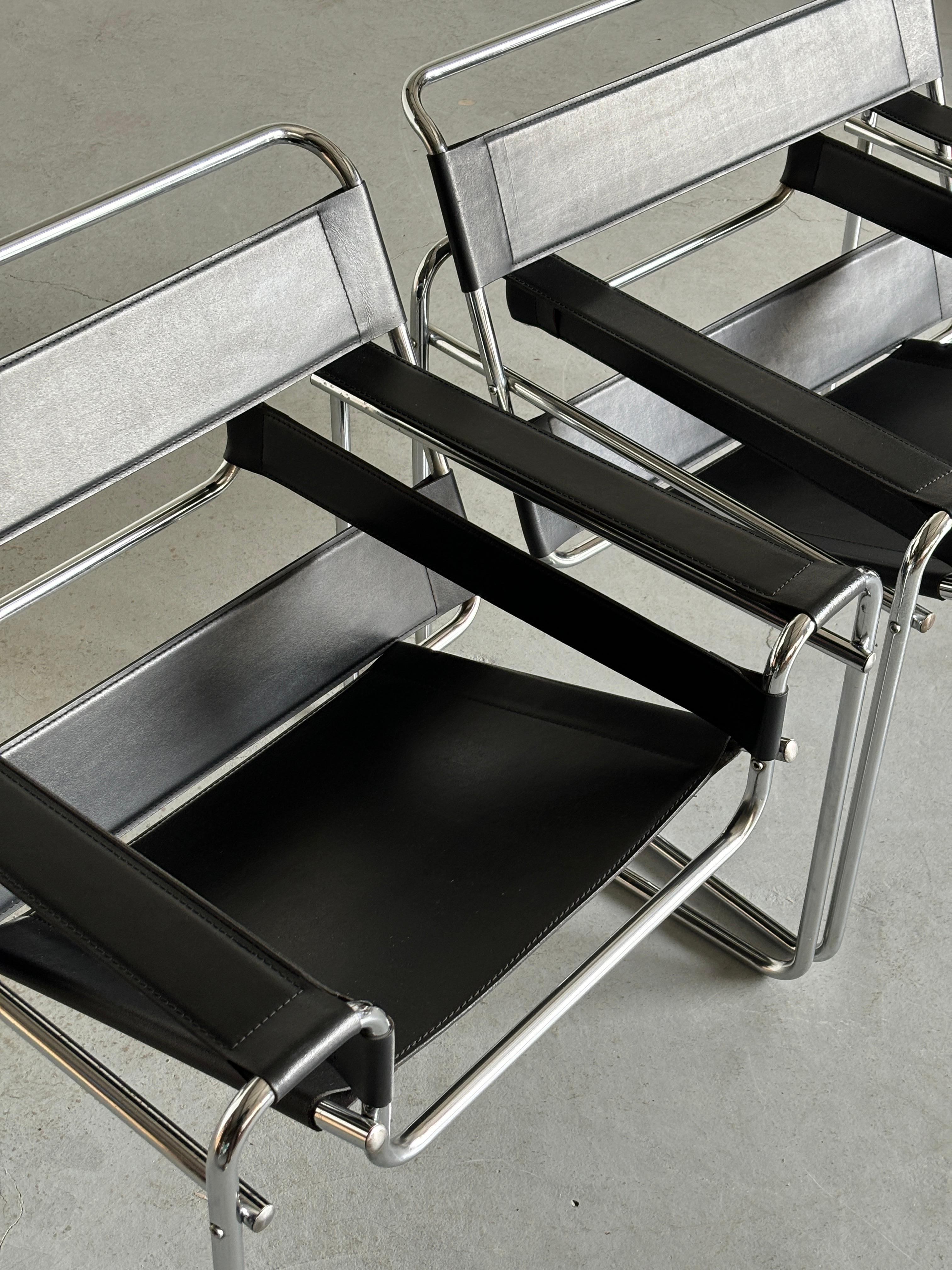 Fauteuils Vintage 'Wassily' de Marcel Breuer, 1970 Replica en vente 3