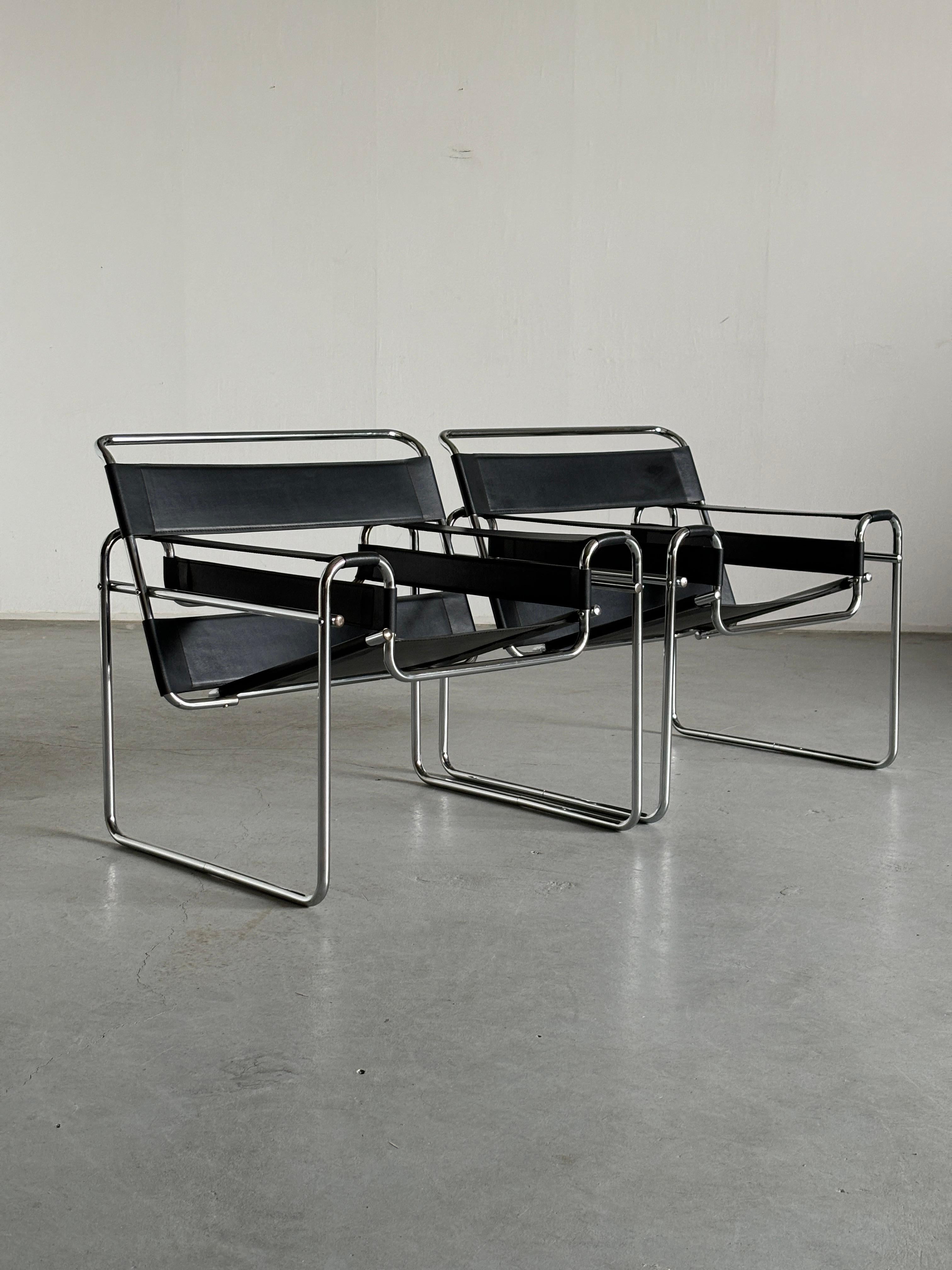 italien Fauteuils Vintage 'Wassily' de Marcel Breuer, 1970 Replica en vente