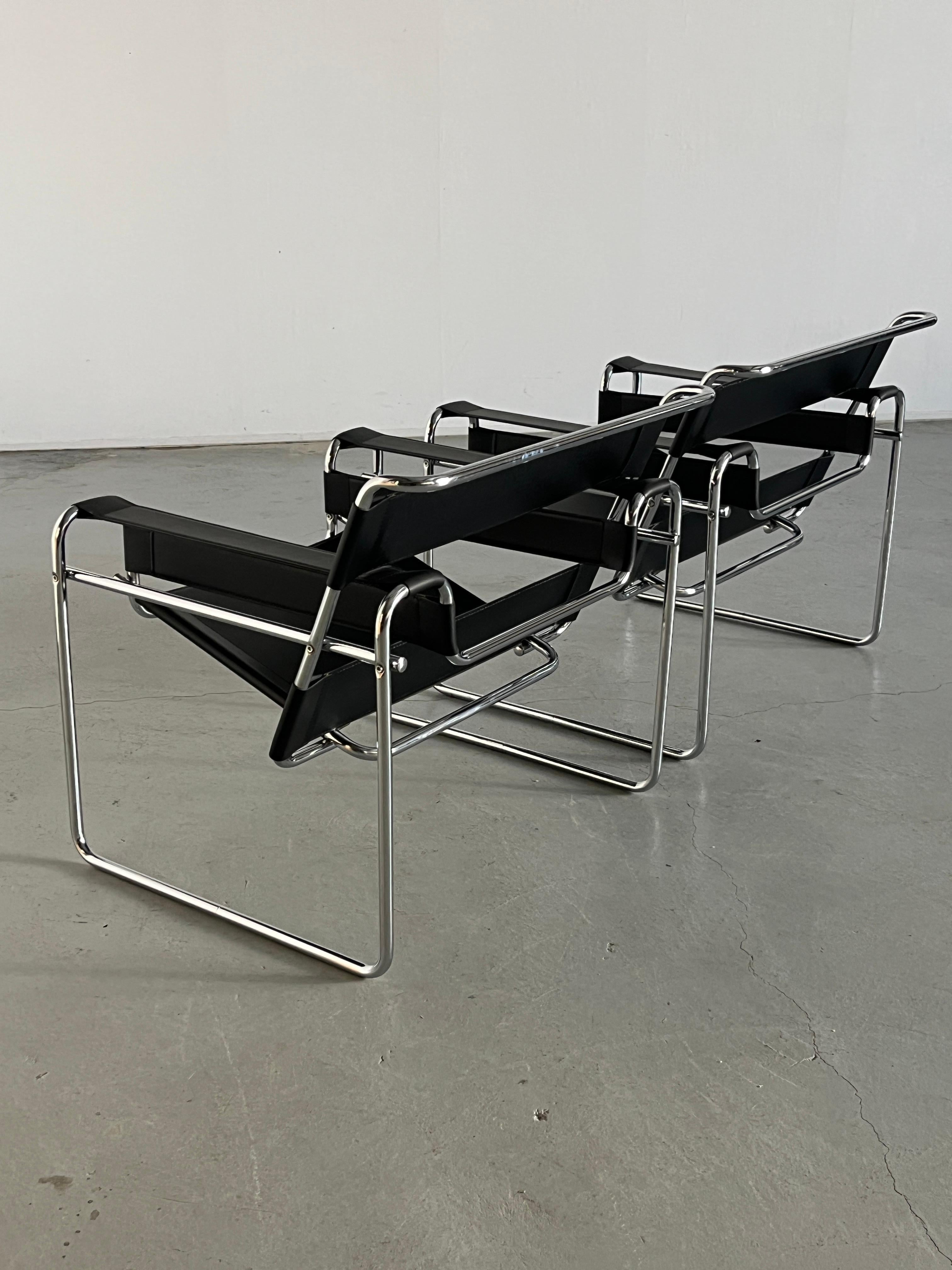Late 20th Century Vintage 'Wassily' Armchairs by Marcel Breuer, 1970s Replica
