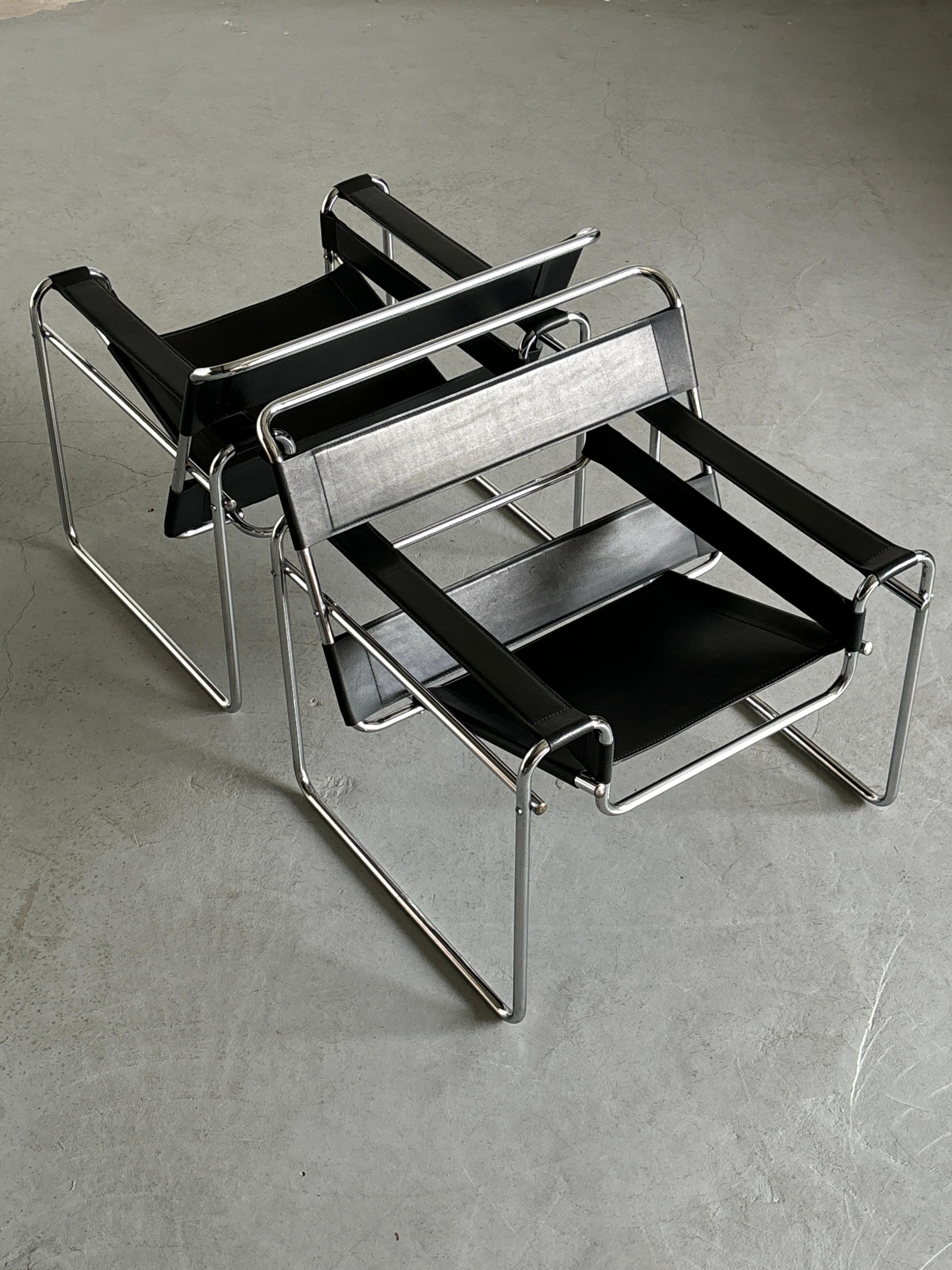 Fin du 20e siècle Fauteuils Vintage 'Wassily' de Marcel Breuer, 1970 Replica en vente