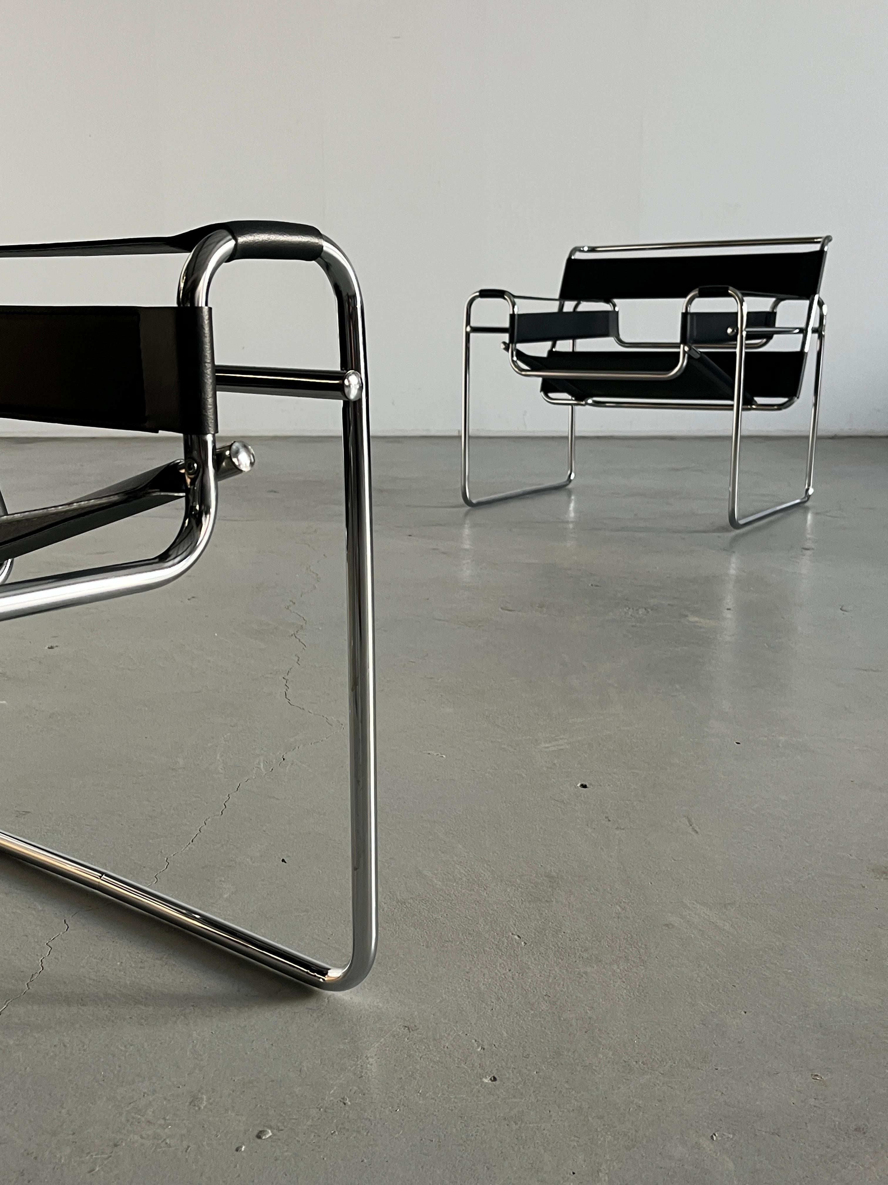 Steel Vintage 'Wassily' Armchairs by Marcel Breuer, 1970s Replica