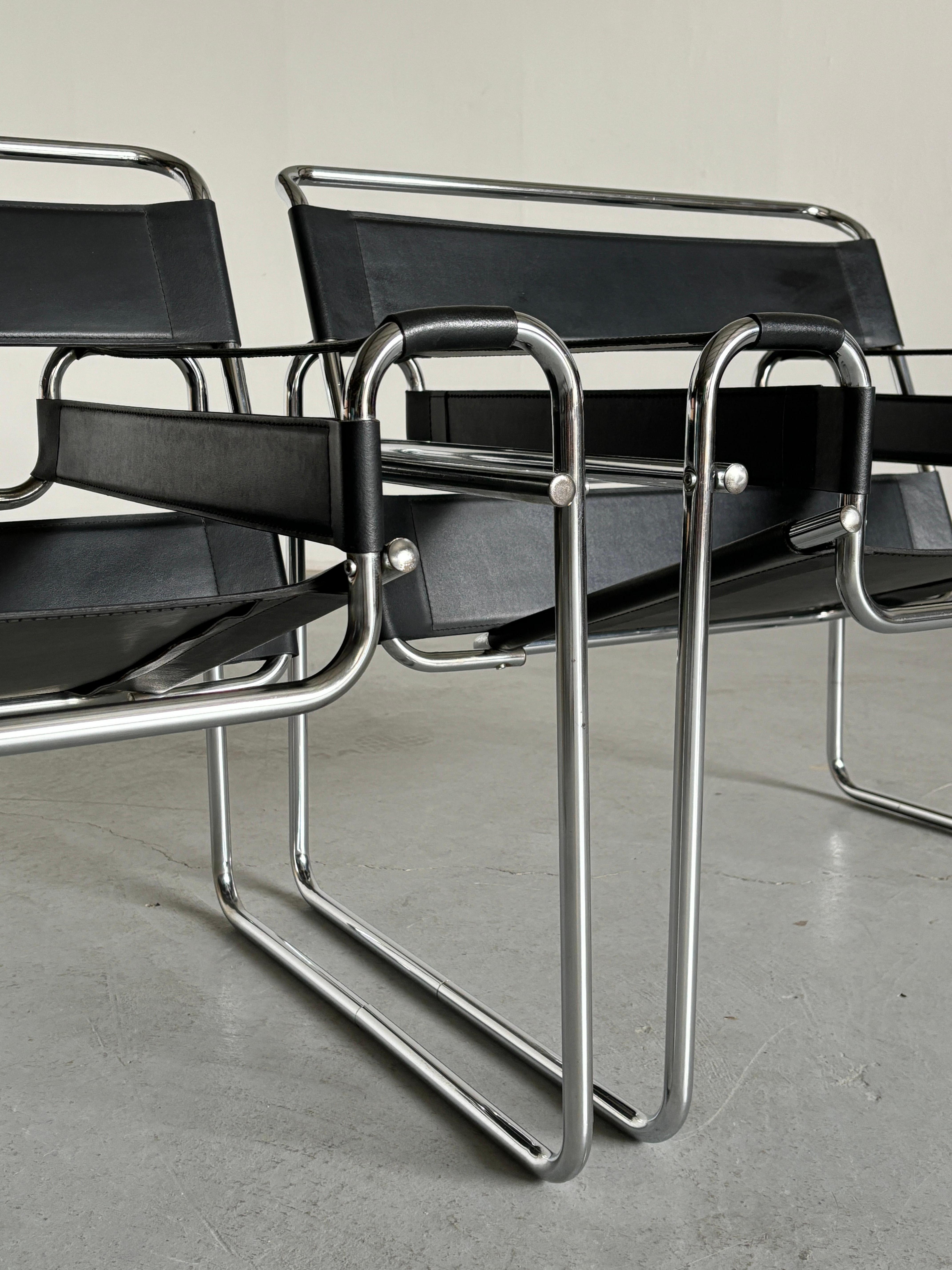 Acier Fauteuils Vintage 'Wassily' de Marcel Breuer, 1970 Replica en vente