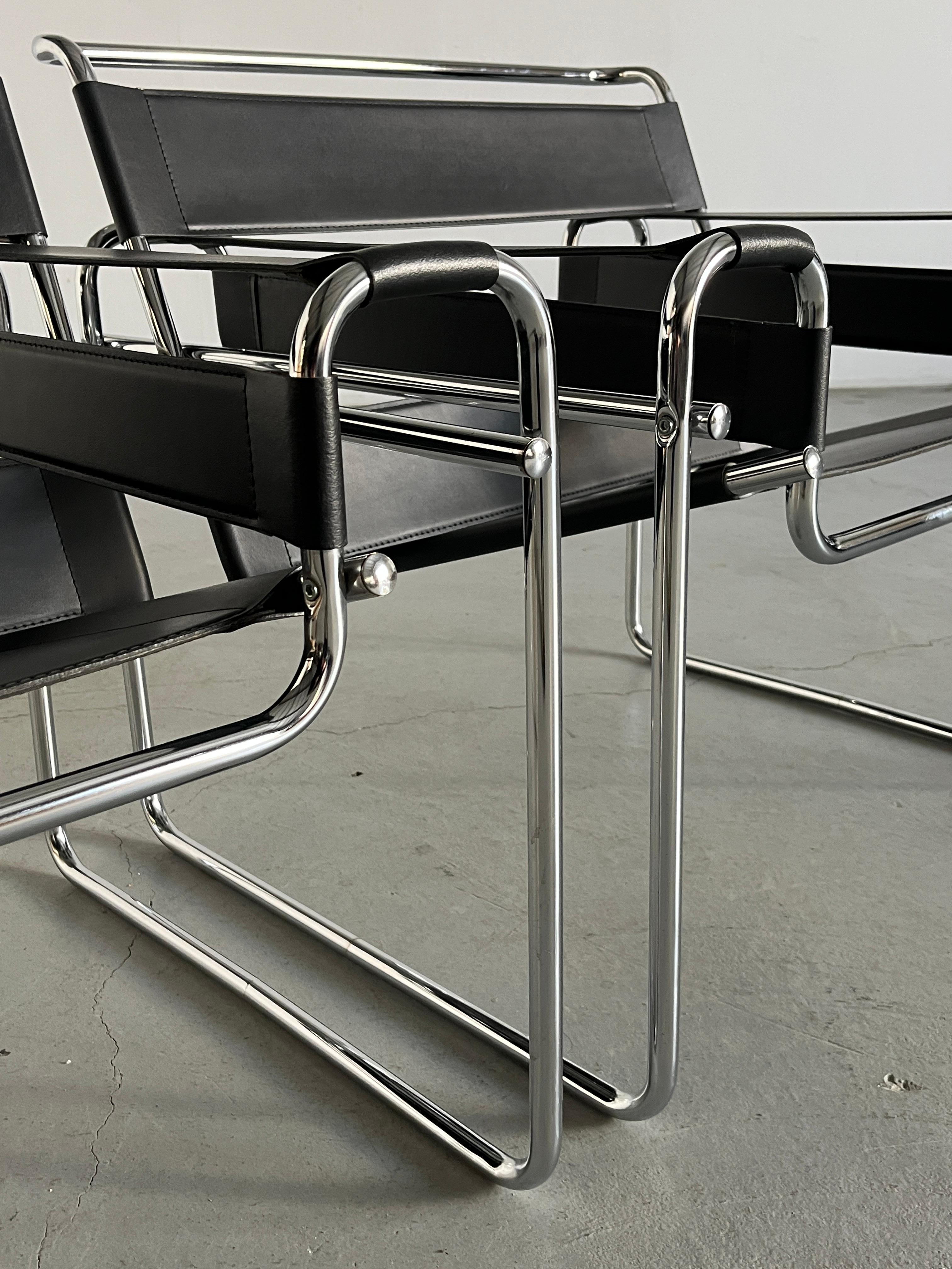 Vintage 'Wassily' Armchairs by Marcel Breuer, 1970s Replica 1
