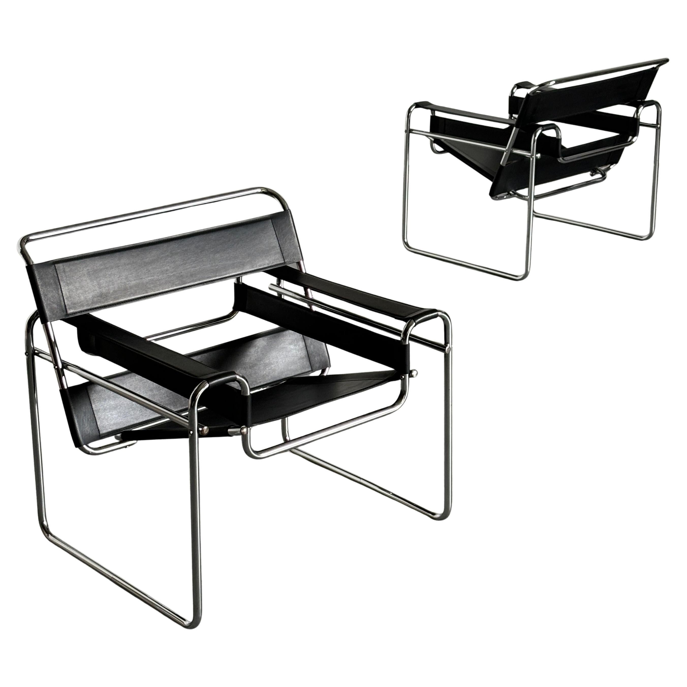 Vintage 'Wassily' Armchairs by Marcel Breuer, 1970s Replica
