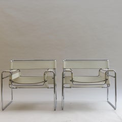 Vintage Wassily B3 Chair by Marcel Breuer for Gavina Italy in Ivory White 2 Ava