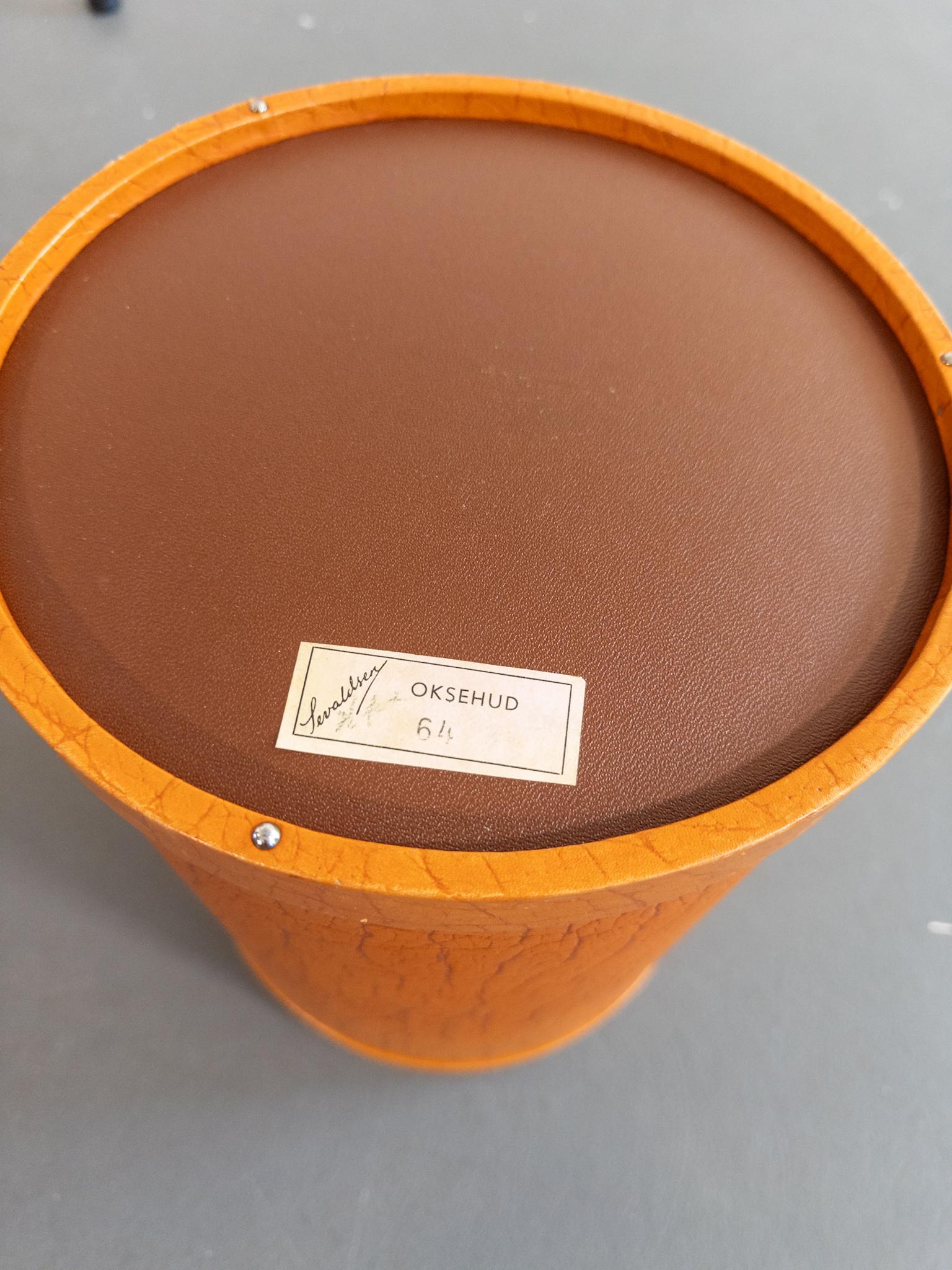 Vintage Papierkorb - 1960er Jahre Dänisches Design (Leder)