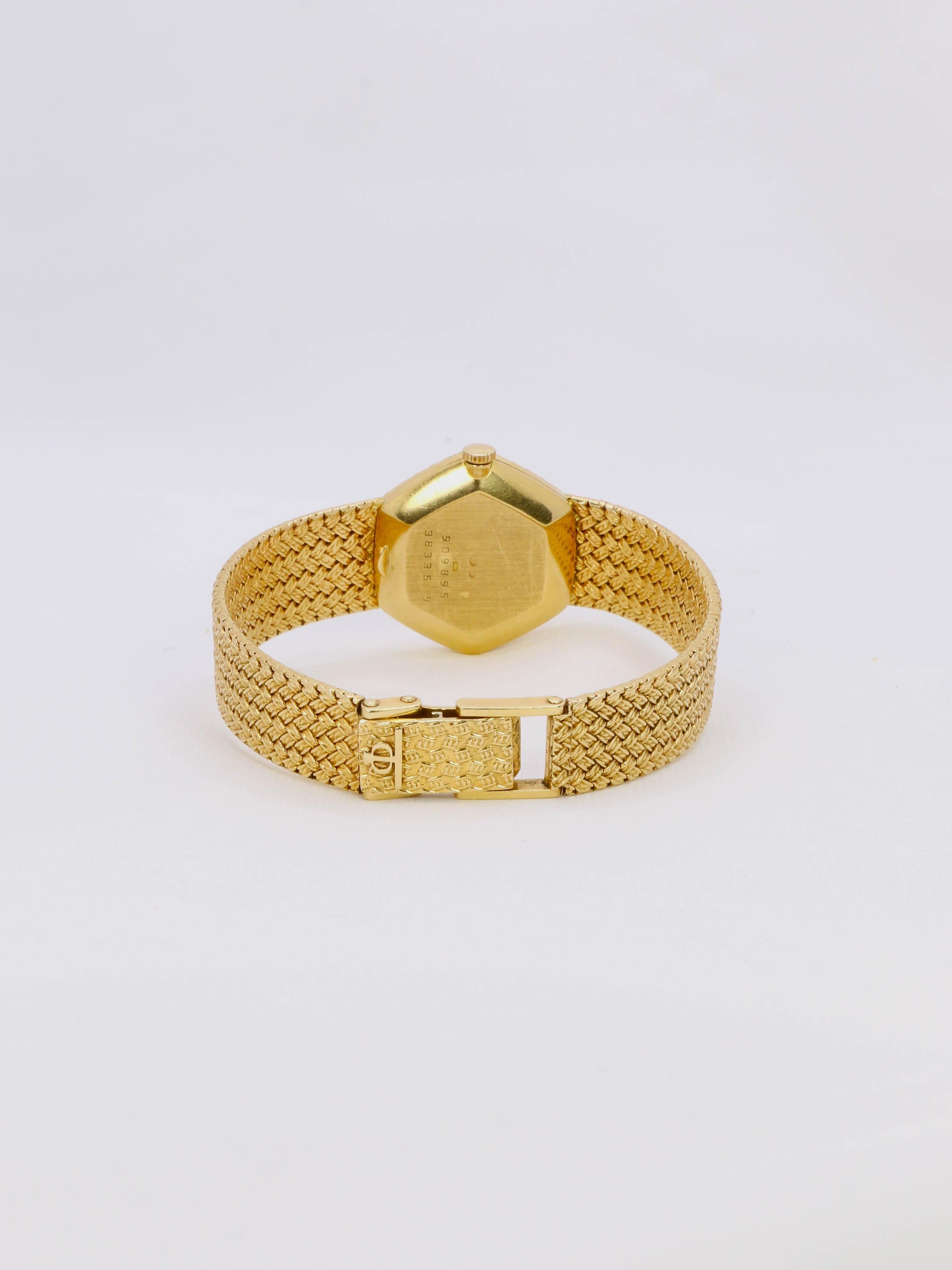Vintage-Uhr BAUME & MERCIER Gelbgold geflochtenes Netz im Angebot 2