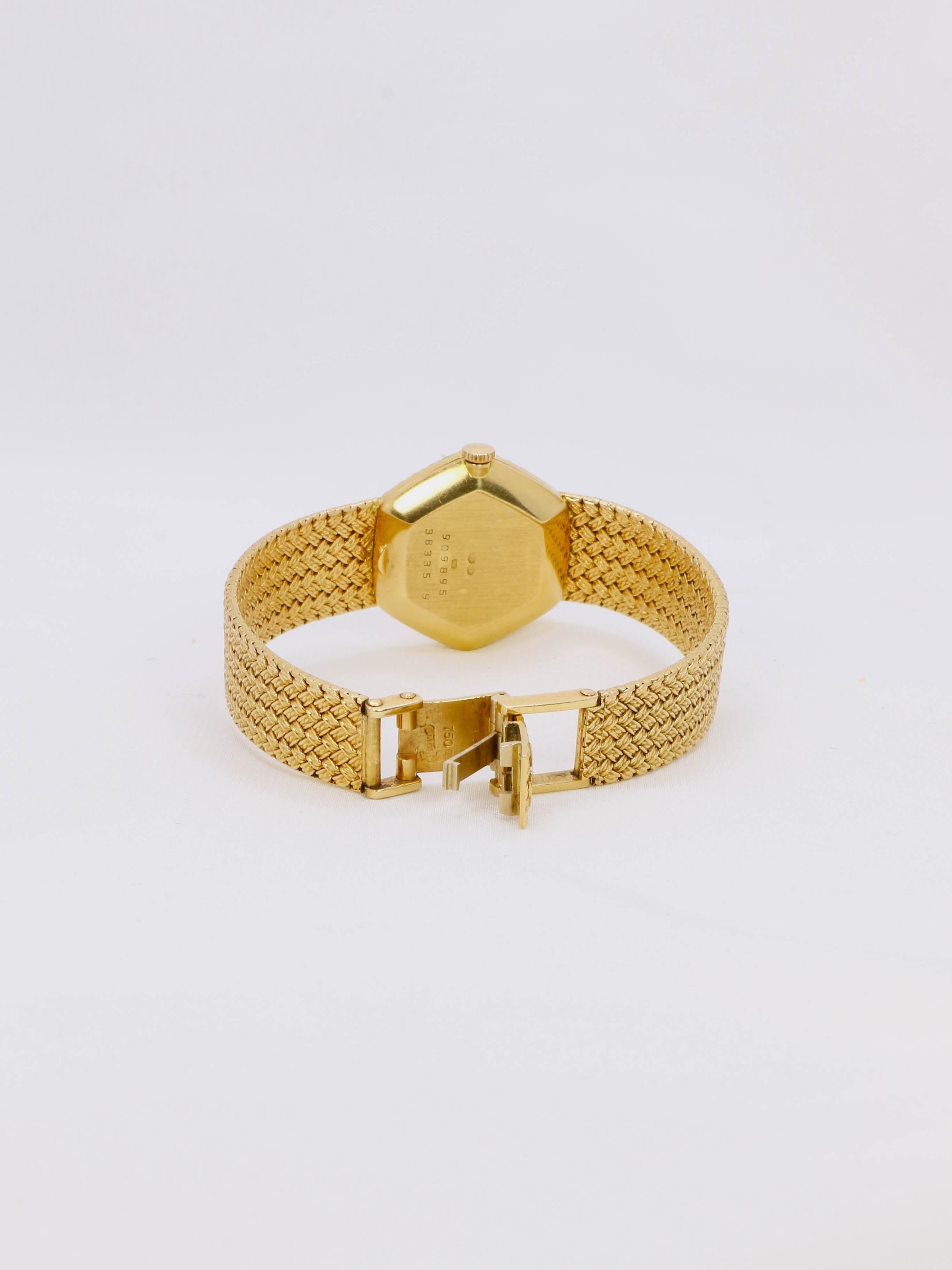 Vintage-Uhr BAUME & MERCIER Gelbgold geflochtenes Netz im Angebot 4