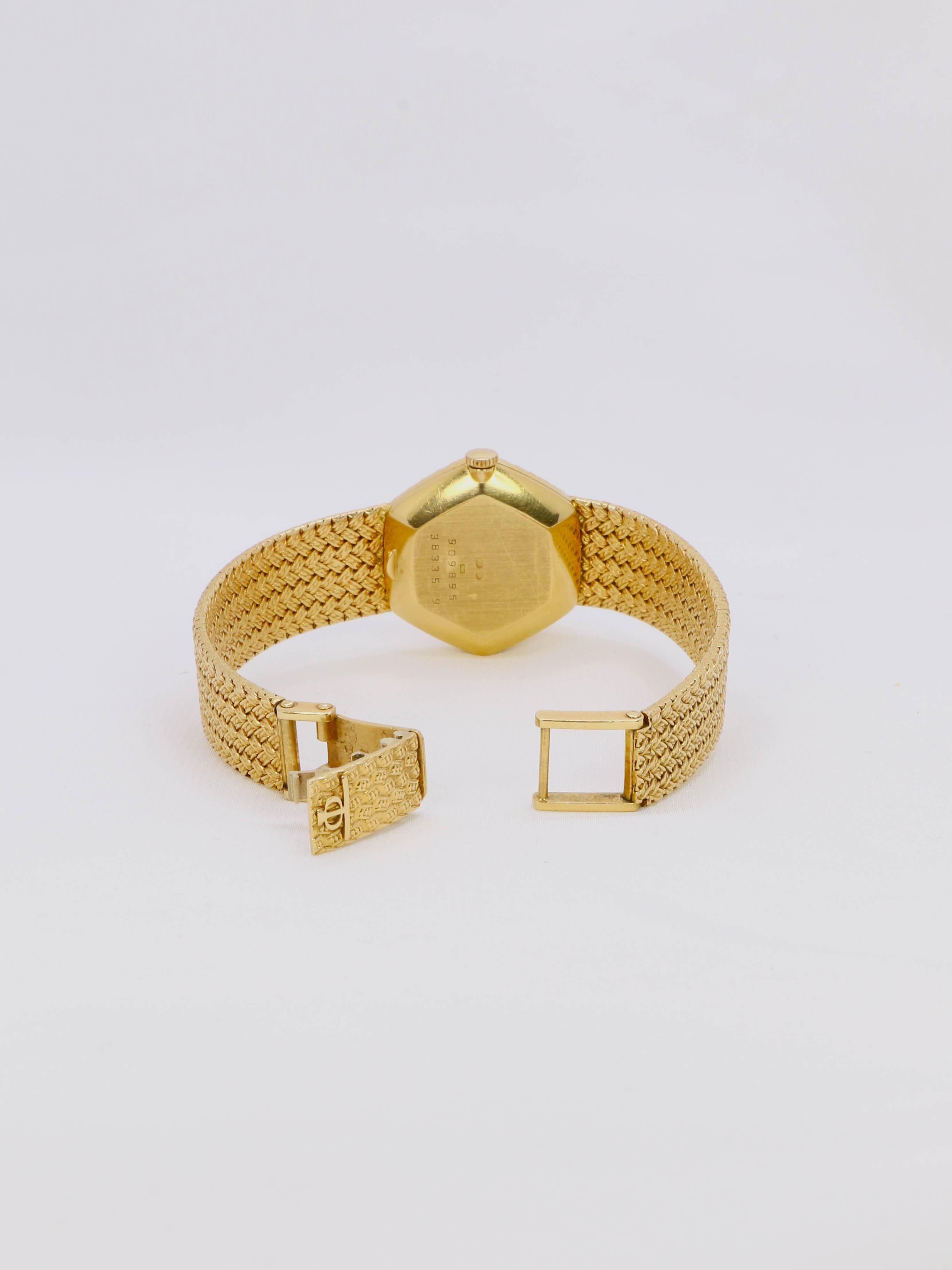Vintage-Uhr BAUME & MERCIER Gelbgold geflochtenes Netz im Angebot 5