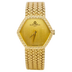 Vintage-Uhr BAUME & MERCIER Gelbgold geflochtenes Netz
