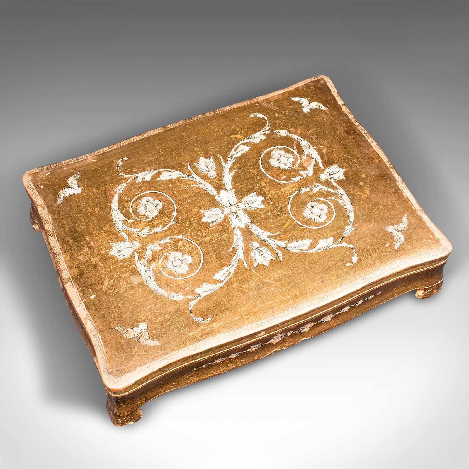 Boîte à bijoux italienne, bois doré, décorative, milieu du siècle dernier en vente 1