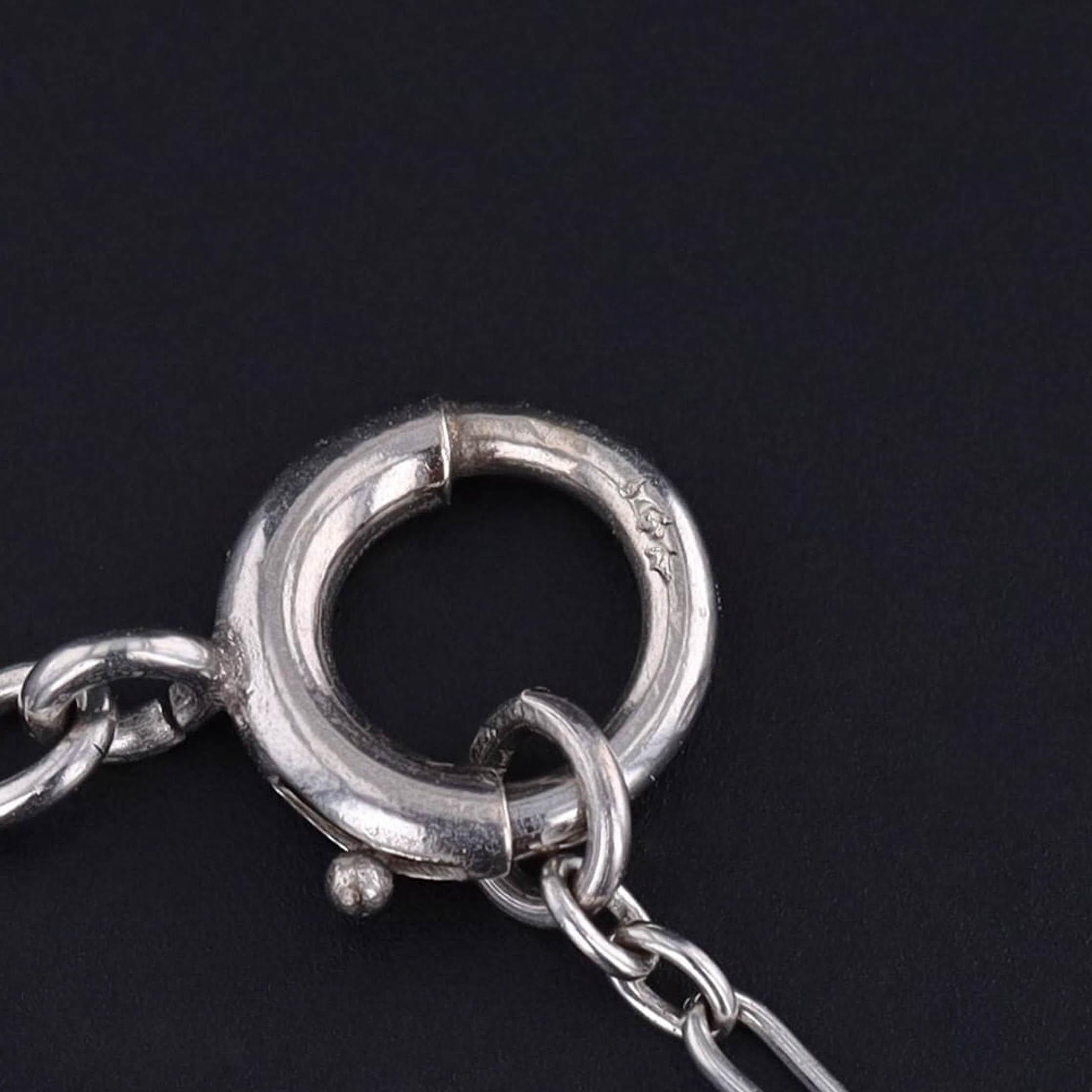 Vintage Watch Chain Necklace of 14k White Gold In Good Condition For Sale In Lewisburg, PA