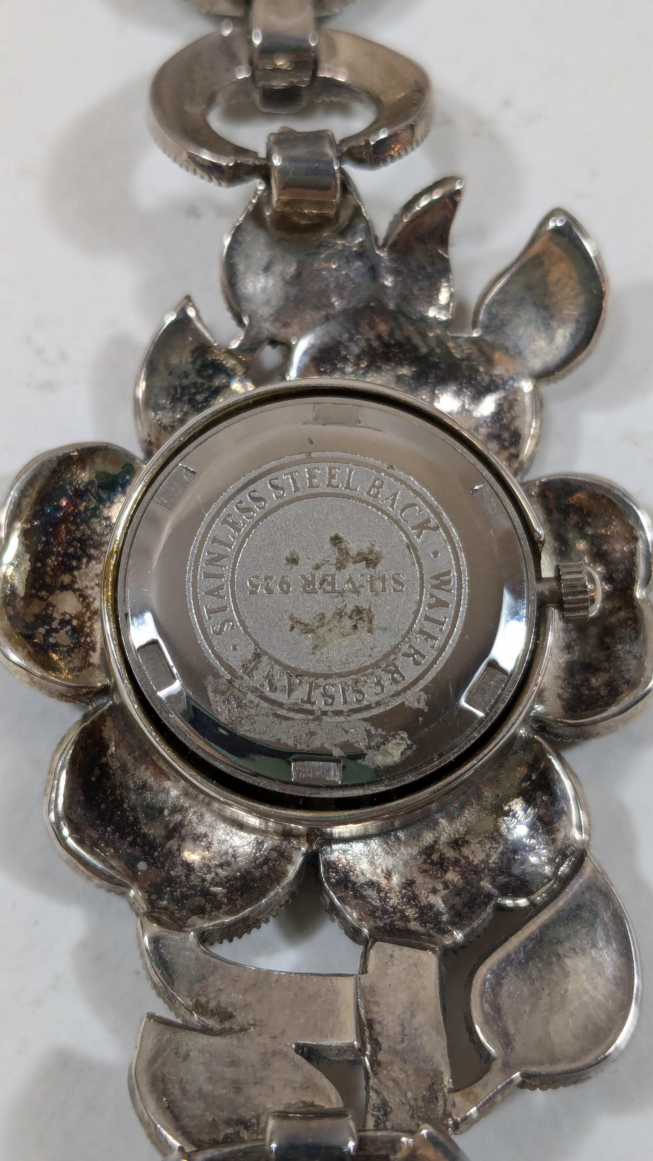 Vintage Watch in 925 Sterling Silver and Zircons For Sale 3