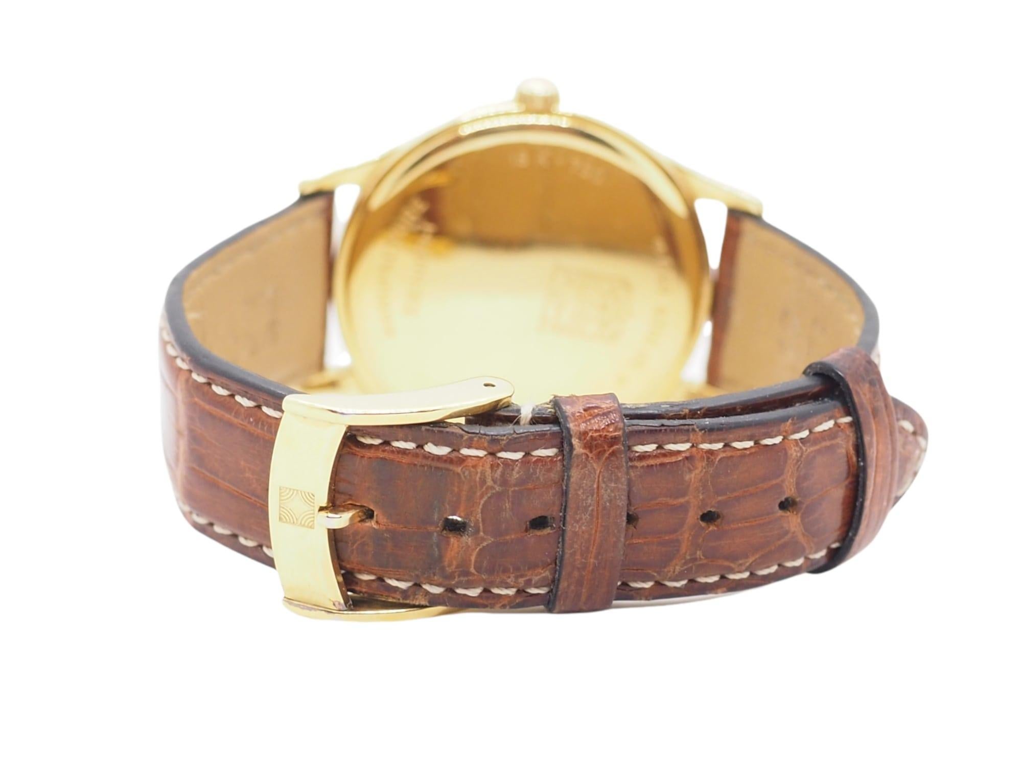 Montre-bracelet Zenith Elite HW vintage en or jaune massif 18 carats pour hommes en vente 2