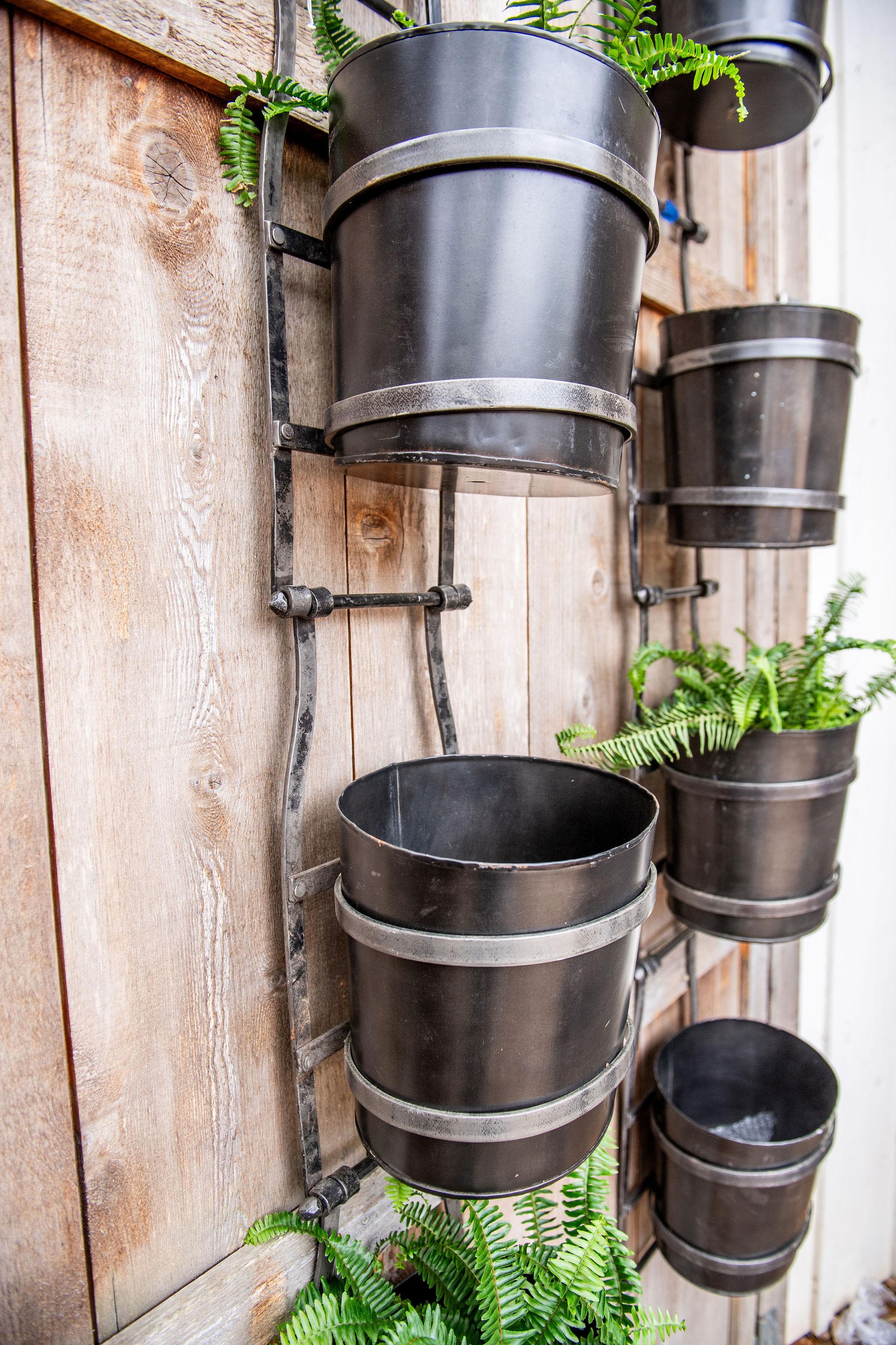Inconnu Vintage Water Mill Bucket Planters, sold Separately en vente