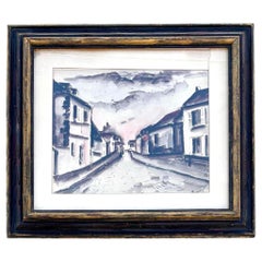 Acquerello d'epoca Townes dipinto in campagna