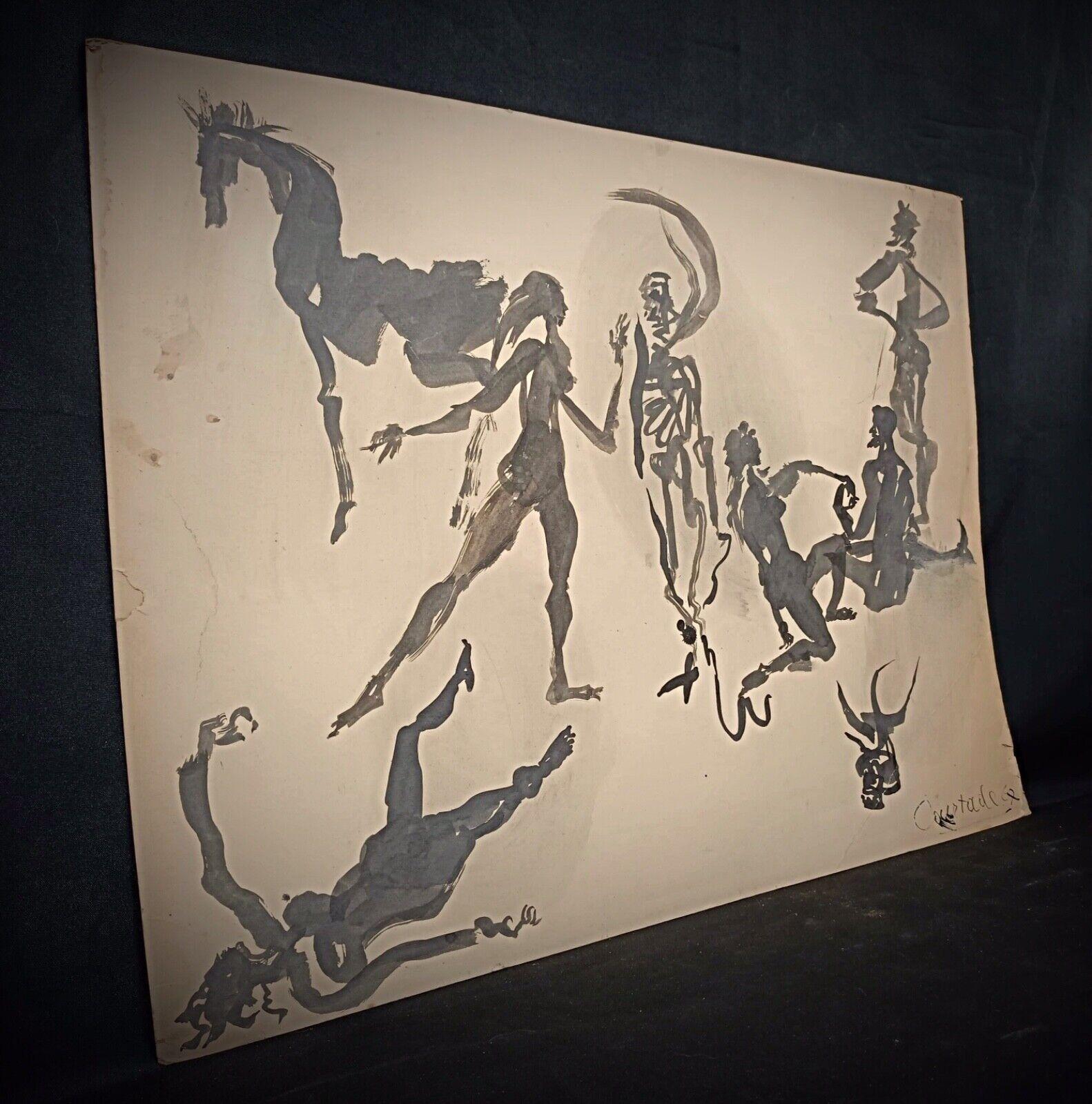 Cette aquarelle vintage de Jacques Courtade, intitulée 