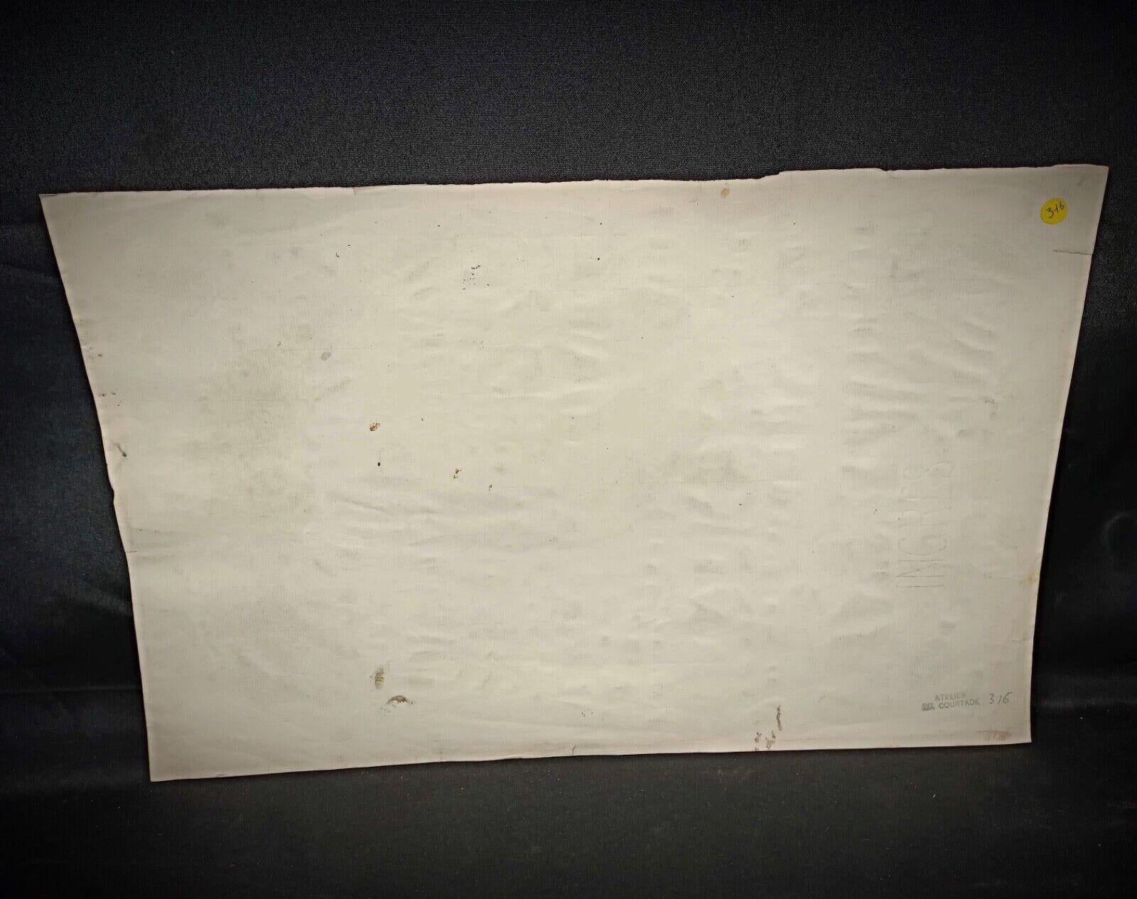 Disegno ad acquerello vintage di Jacques Courtade, firmato e numerato 316 - 2Y159 3