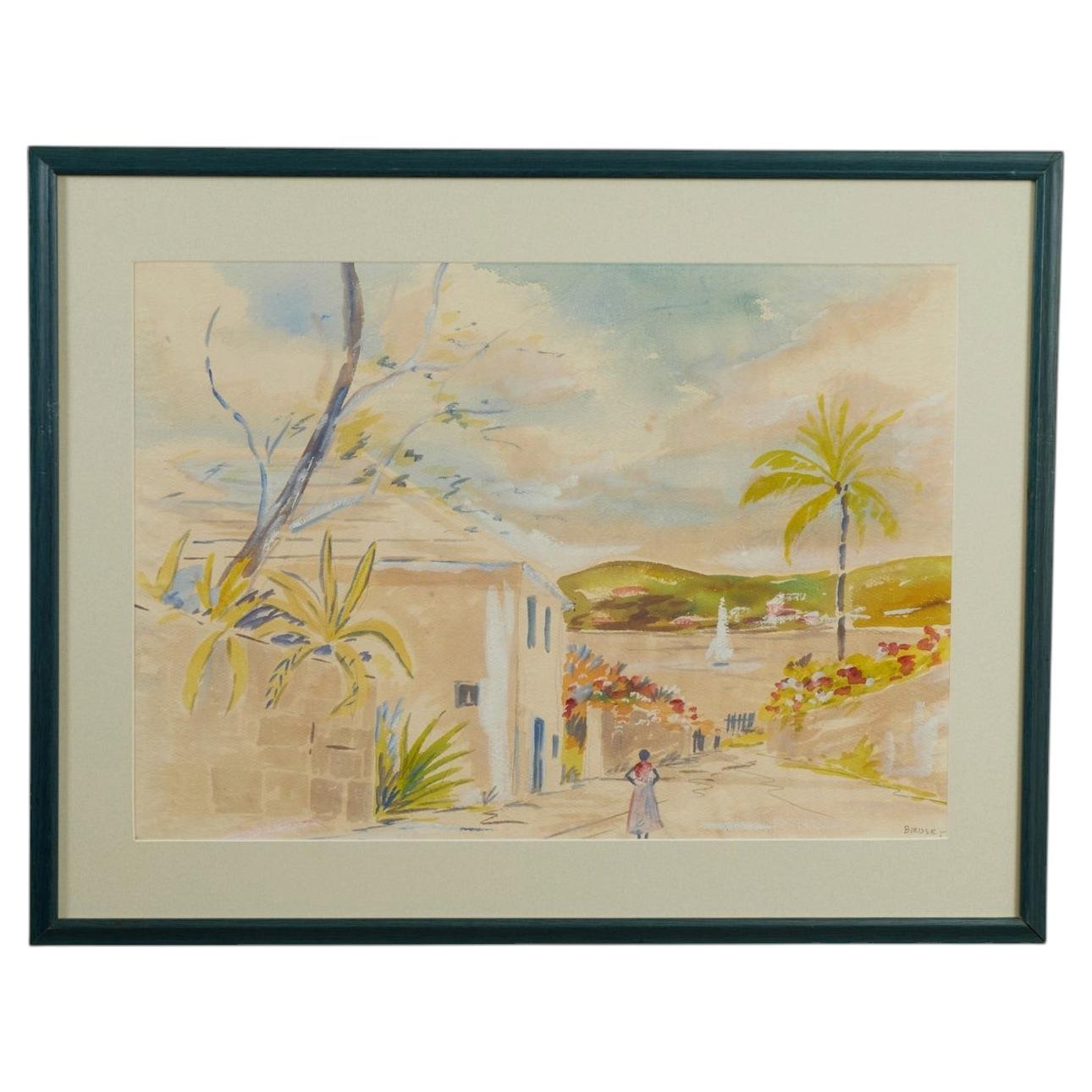 Historisches Aquarell von Bermuda von Alfred Birdsey