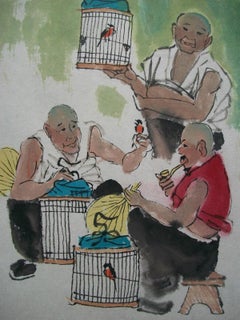 Vintage Watercolor Painting on Paper - Signed - Unframed - China - 20th Century