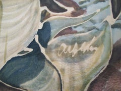 Vintage Watercolor Painting on Rice Paper - Signed - China - Mid 20th Century