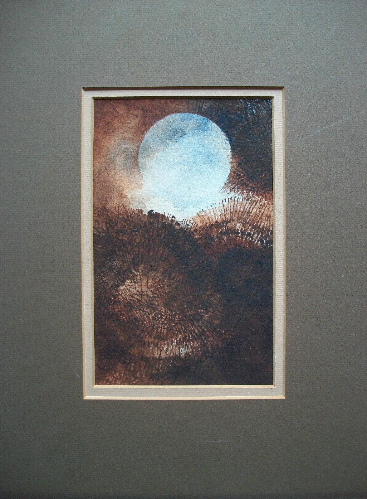 Modern Vintage Watercolor & Sepia Painting on Paper - Signed - Canada - 20th Century For Sale