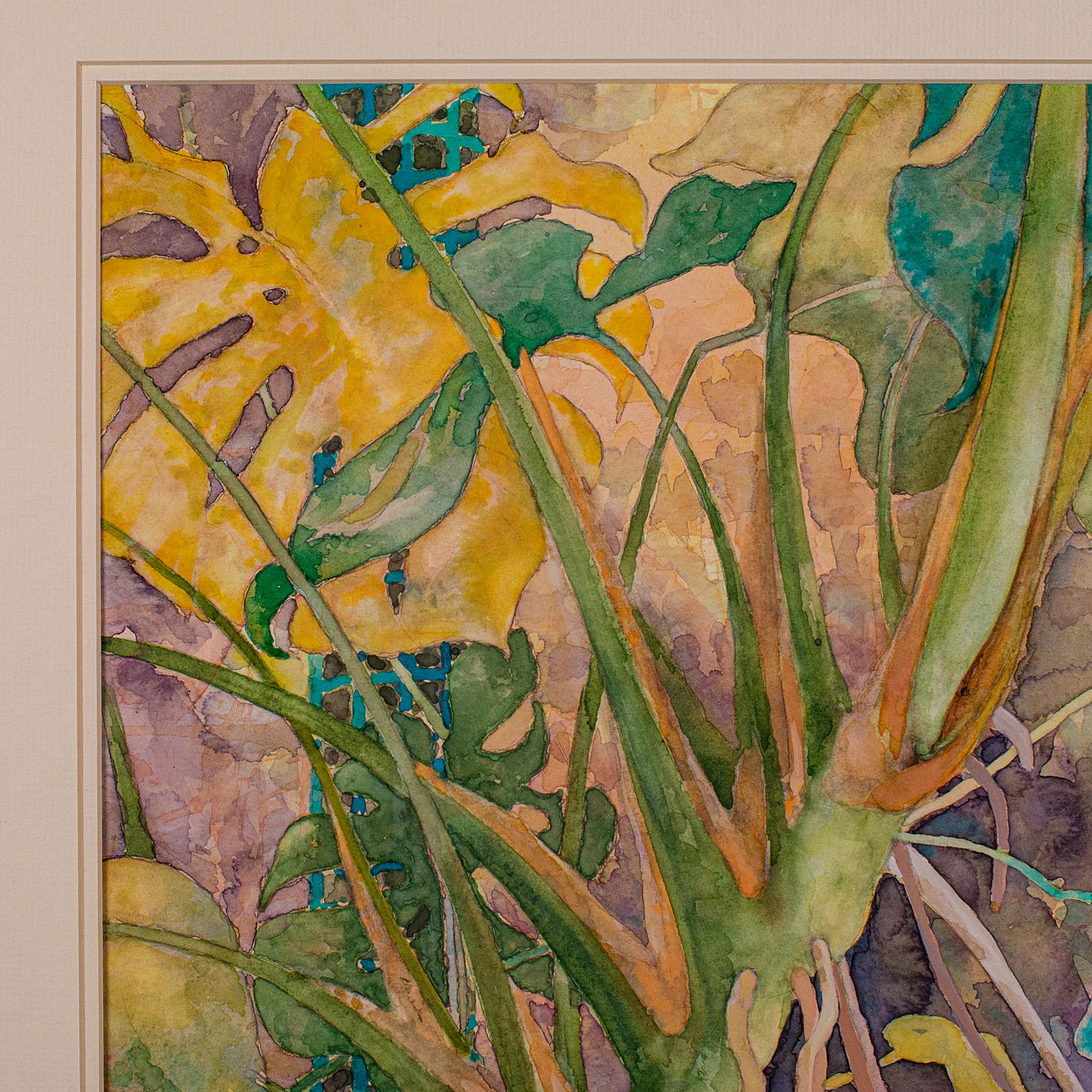 Vintage Watercolour Painting, English, Framed Art, Plant Study, Signed, C.1990 In Good Condition For Sale In Hele, Devon, GB