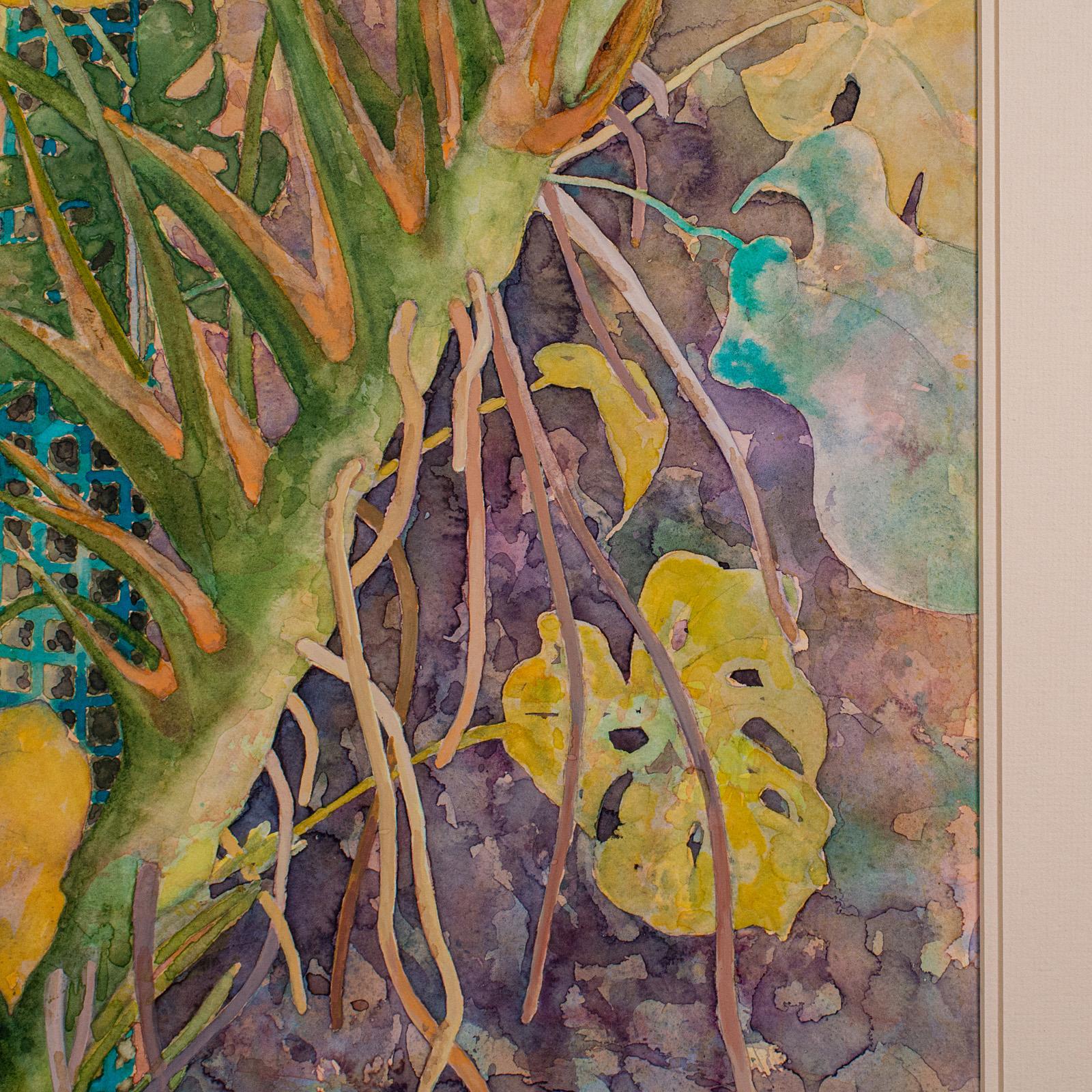 20th Century Vintage Watercolour Painting, English, Framed Art, Plant Study, Signed, C.1990 For Sale