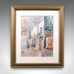 Vintage Watercolour Painting, Mykonos, English School, Art, Picture, FA Dolding