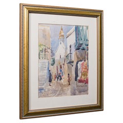 Vintage Watercolour Painting, Mykonos, English School, Art, Picture, FA Dolding