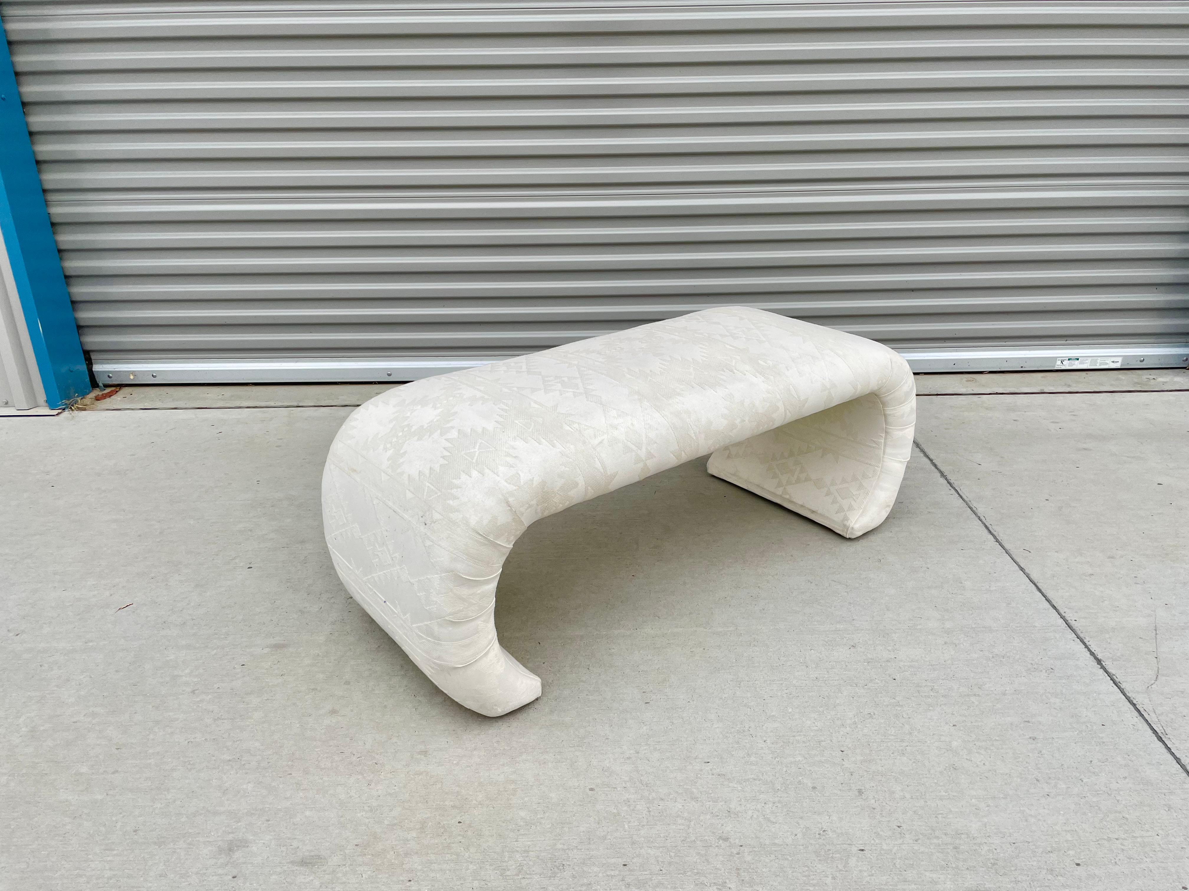 Fabric Vintage Waterfall Bench by Steve Chase For Sale