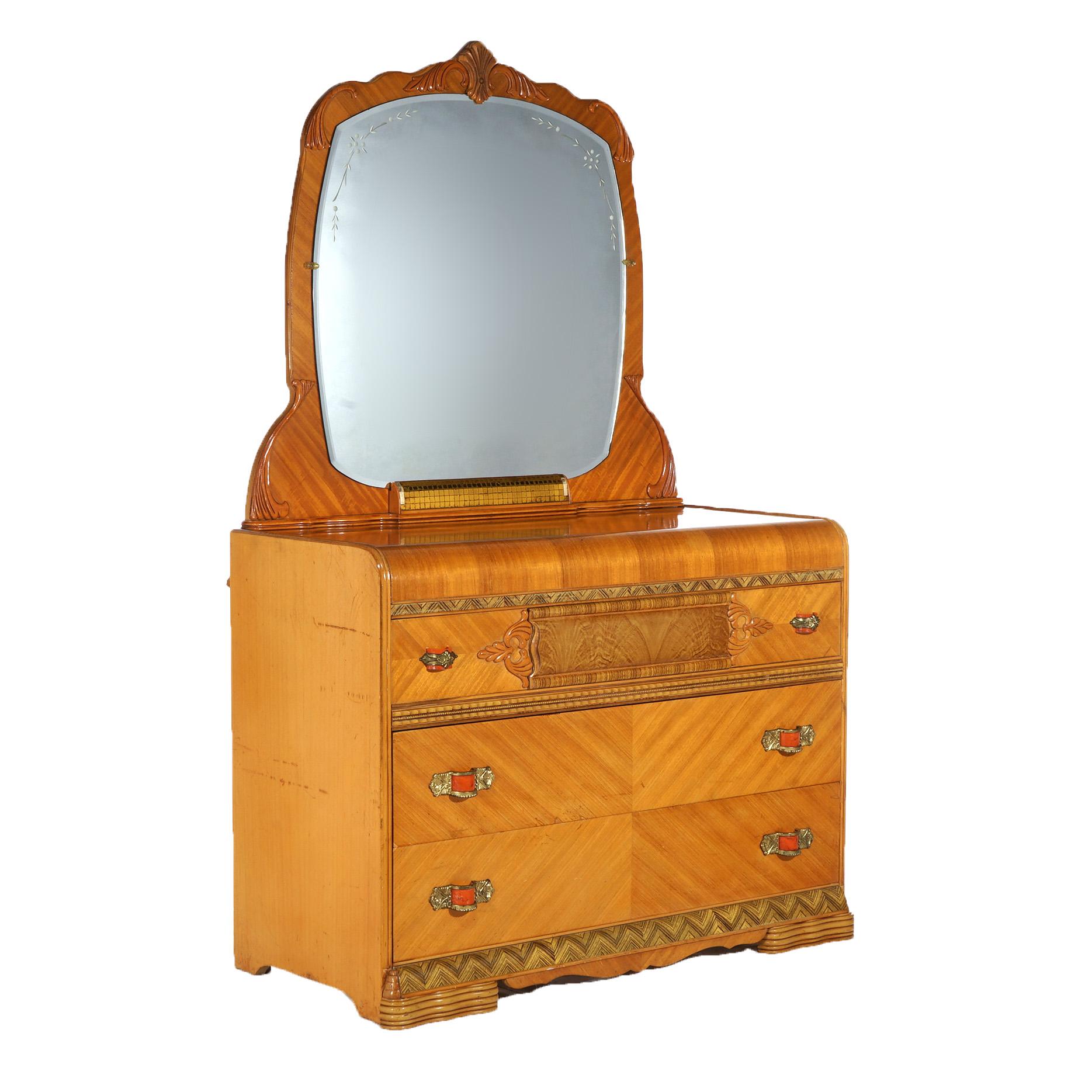 art deco waterfall dresser