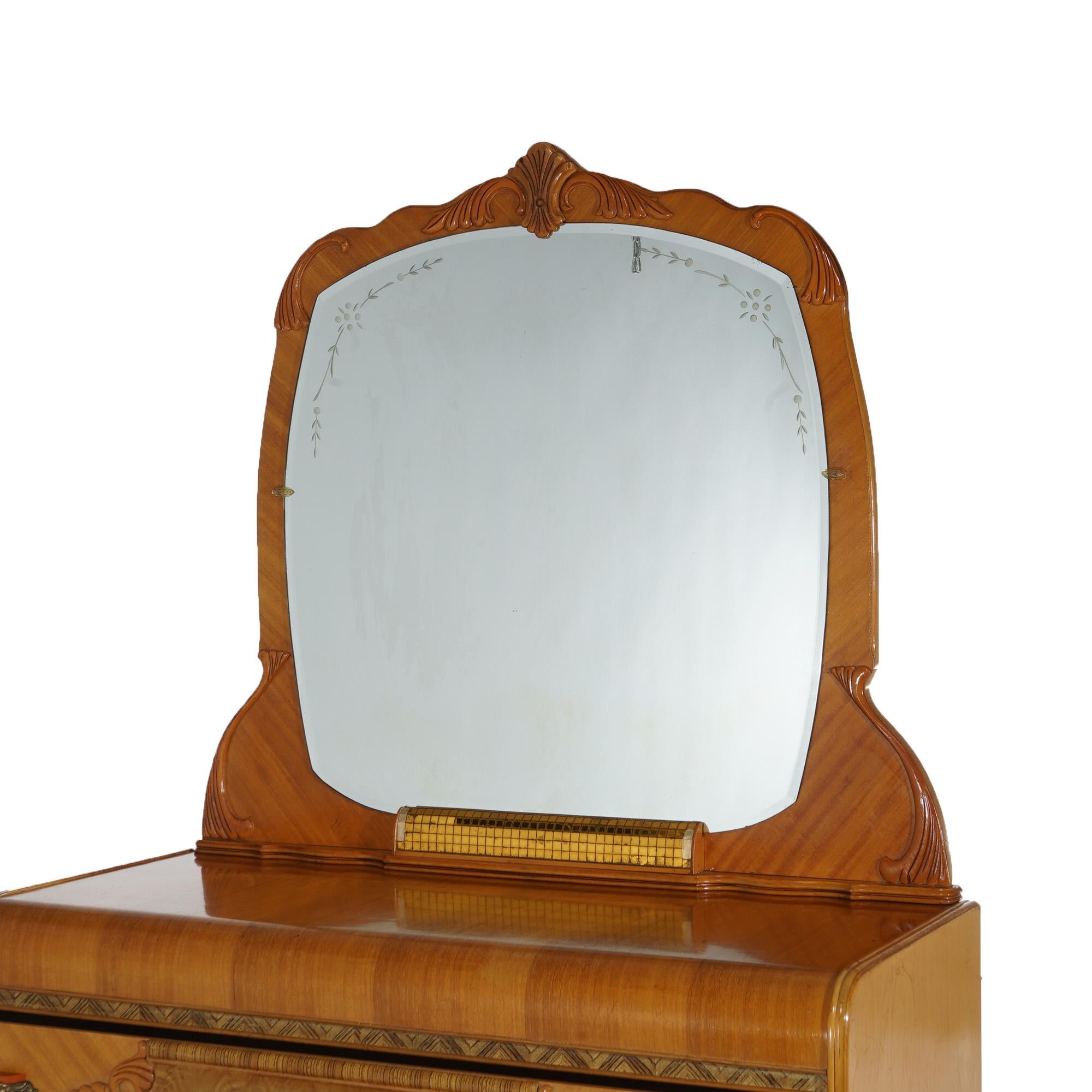 antique waterfall dresser